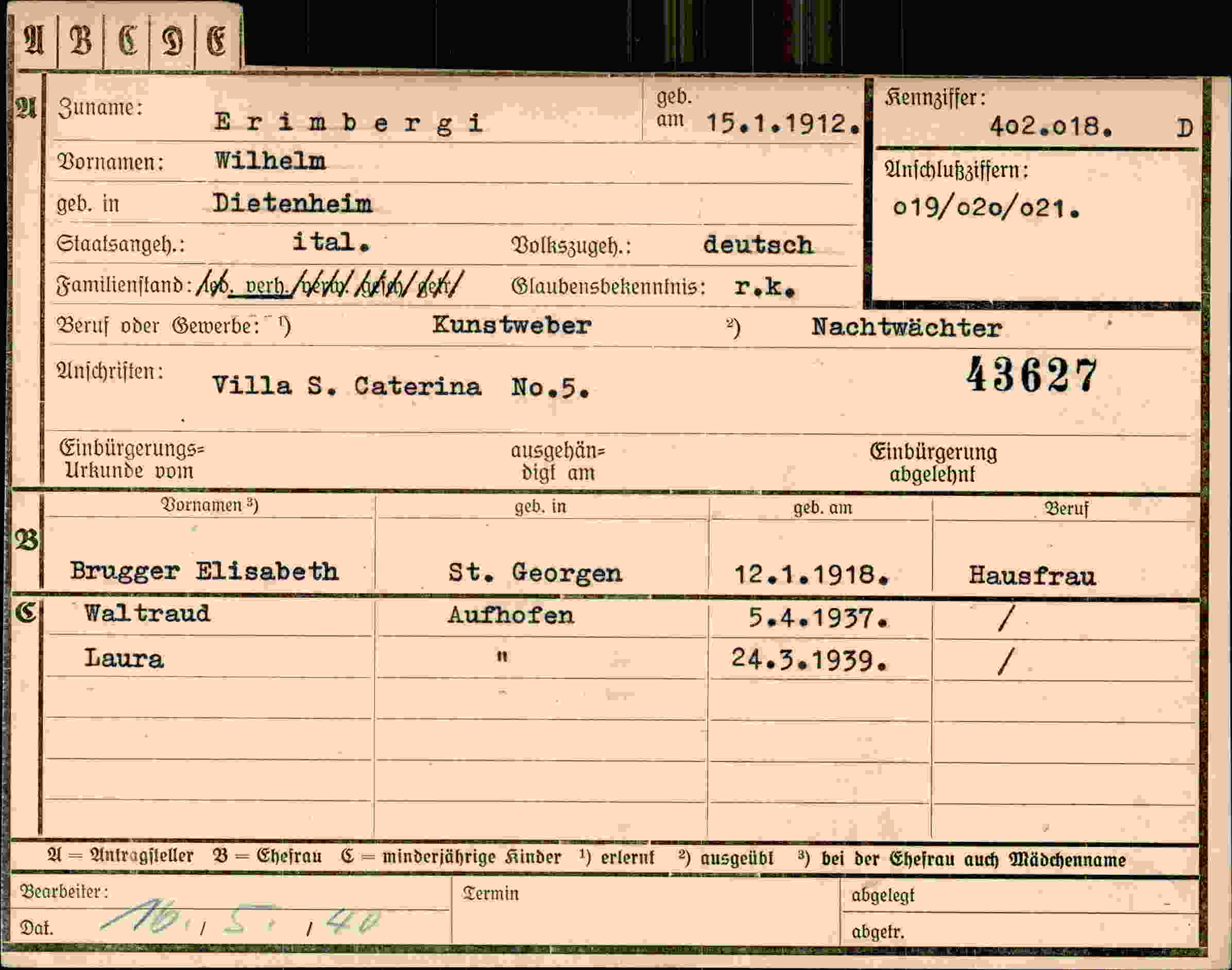 Dokument für Wilhelm Erimbergi