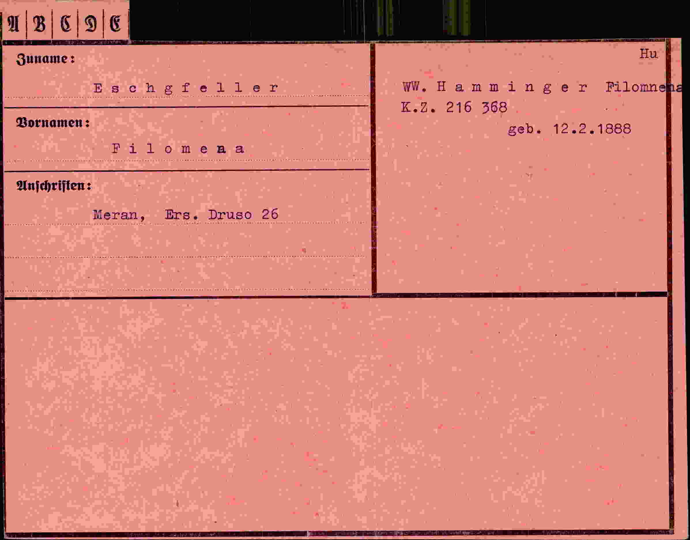 Vorderseite des Dokuments