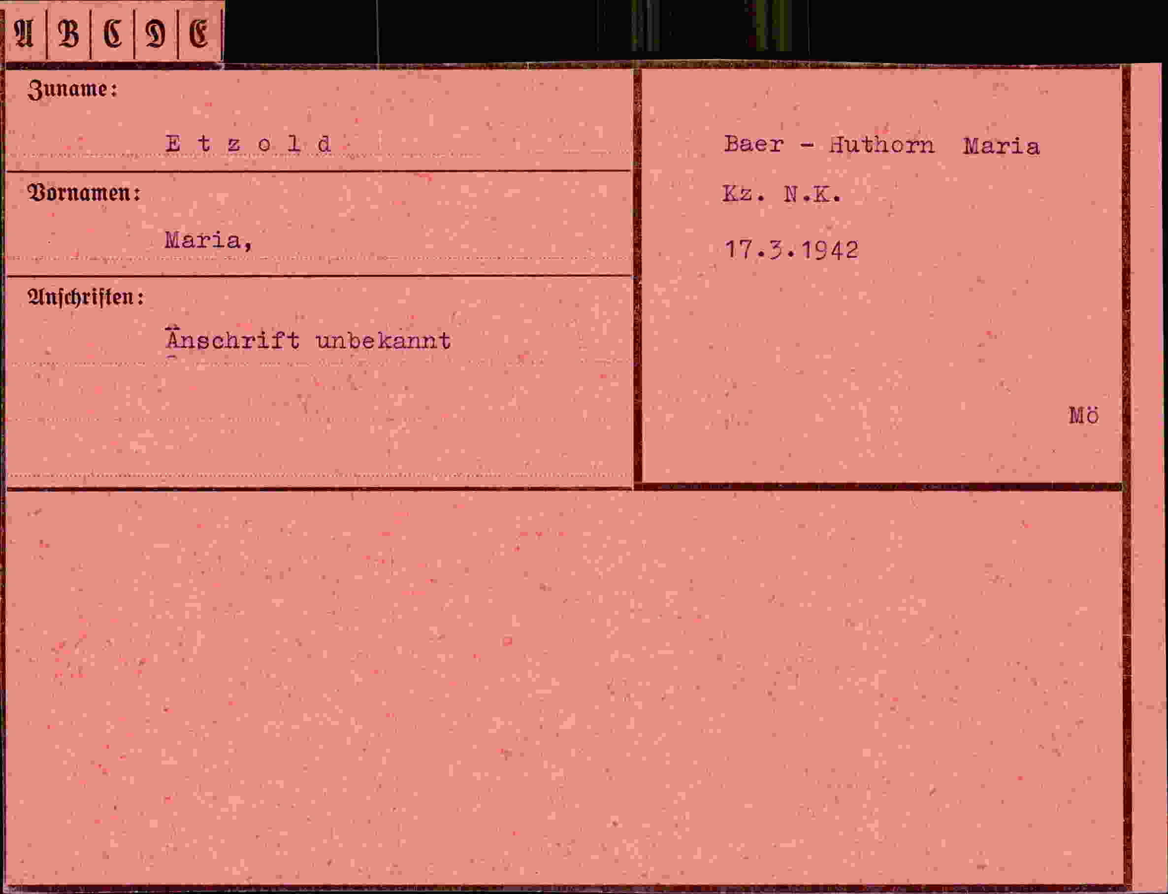 Vorderseite des Dokuments