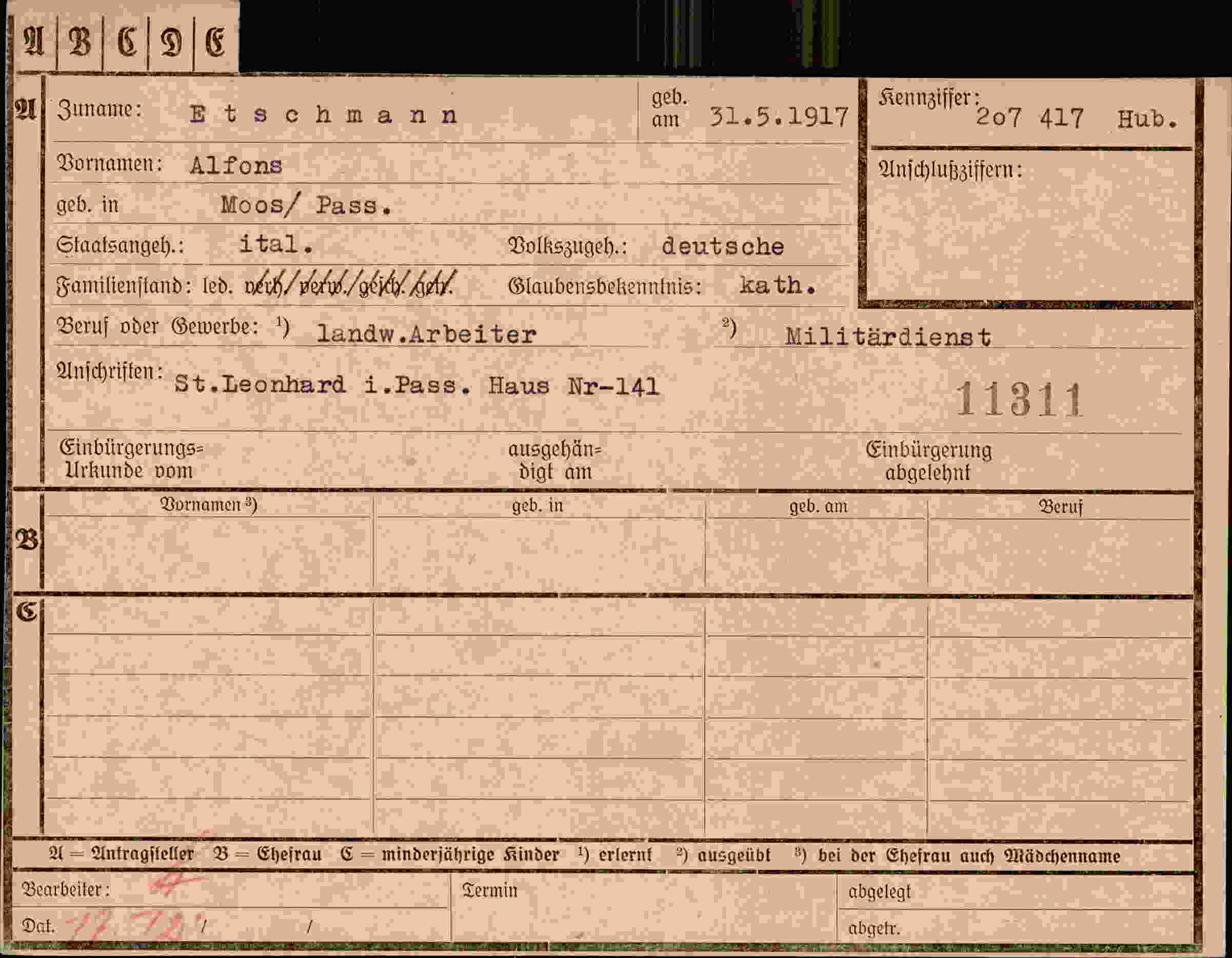 Dokument für Alfred Etschmann