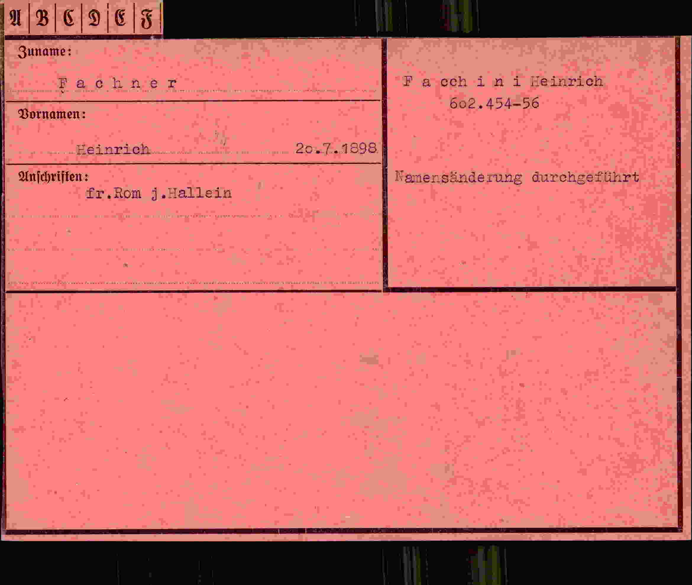 Dokument für Heinrich Fachner