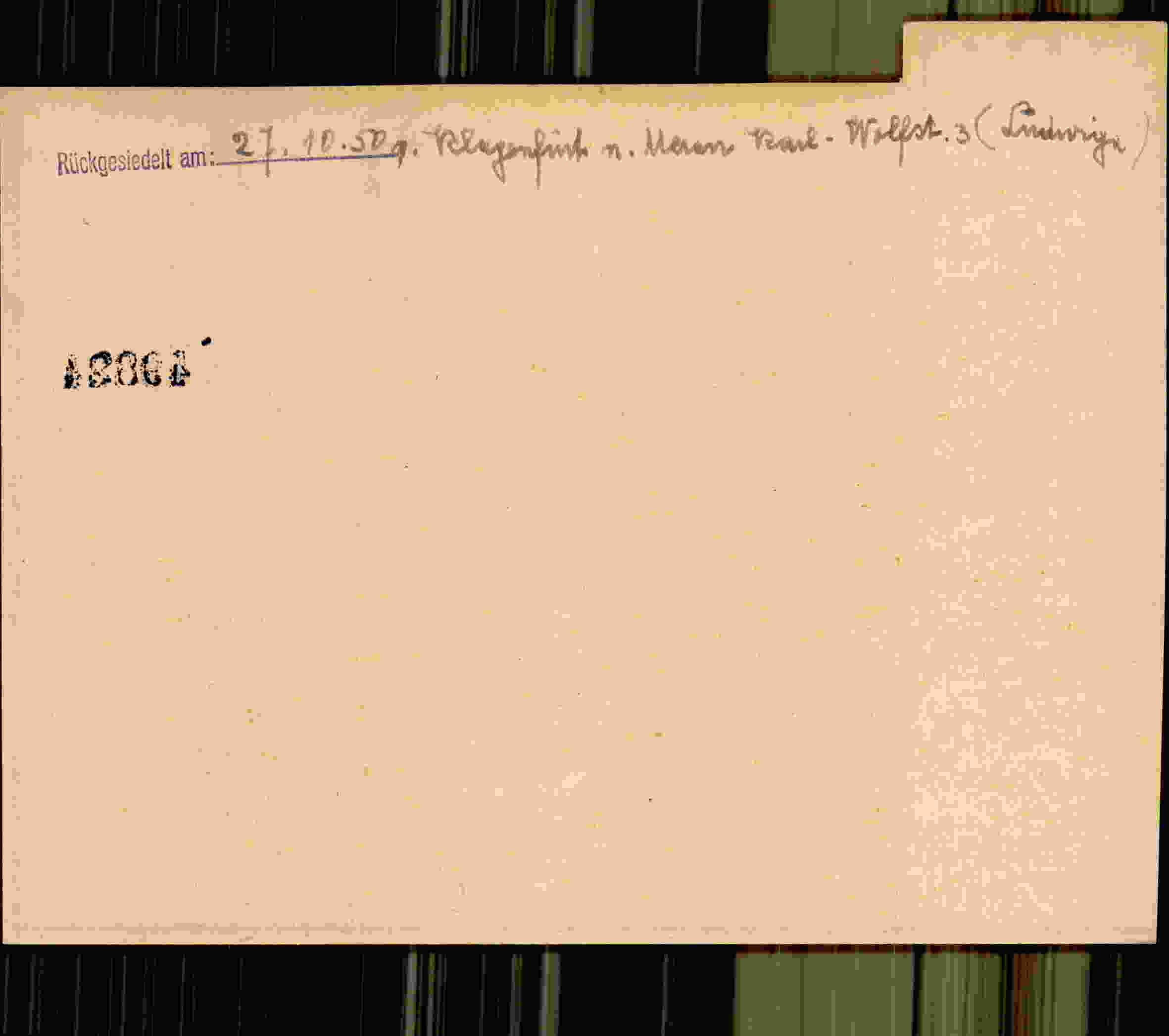 Rückseite des Dokuments
