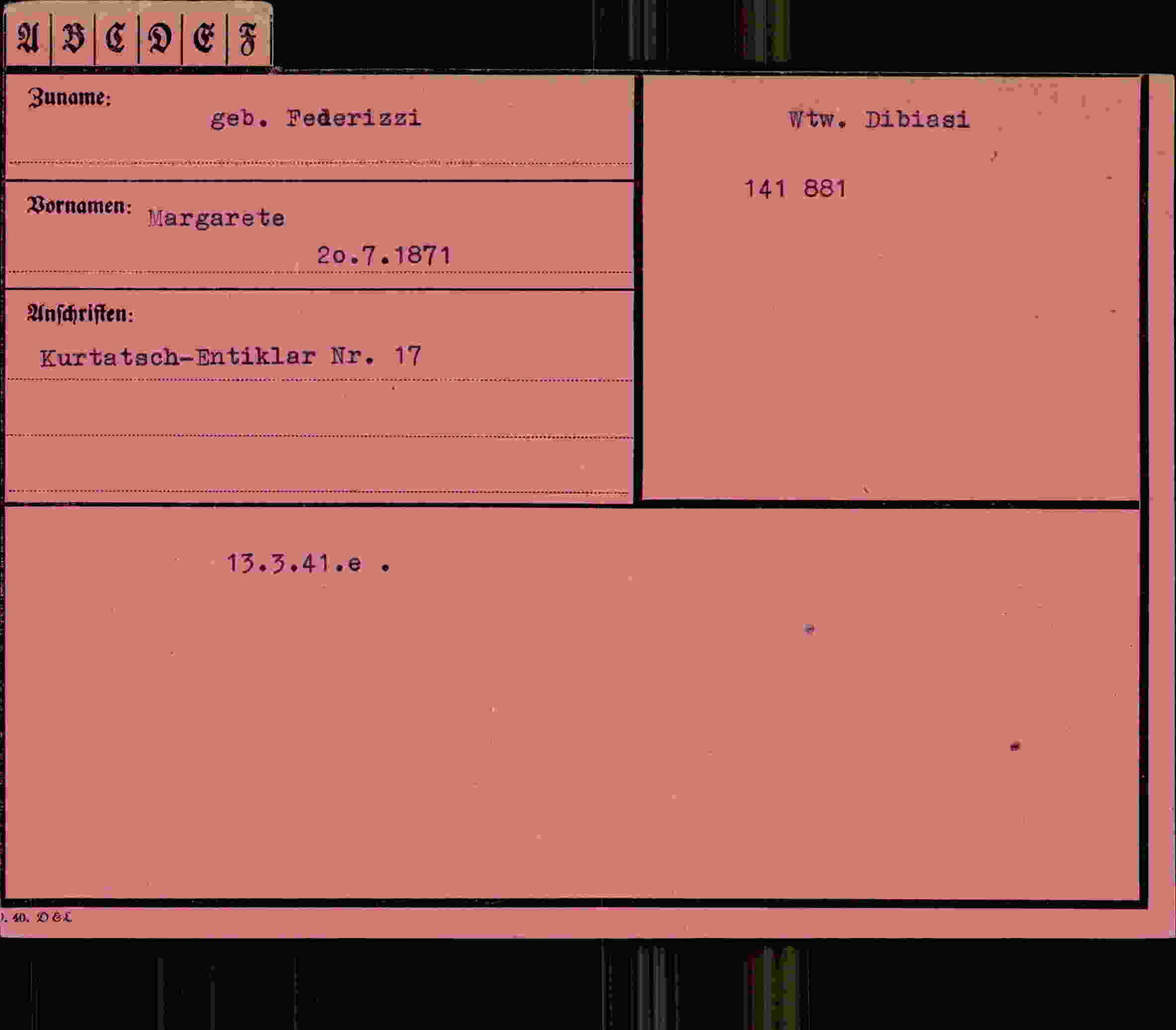 Vorderseite des Dokuments