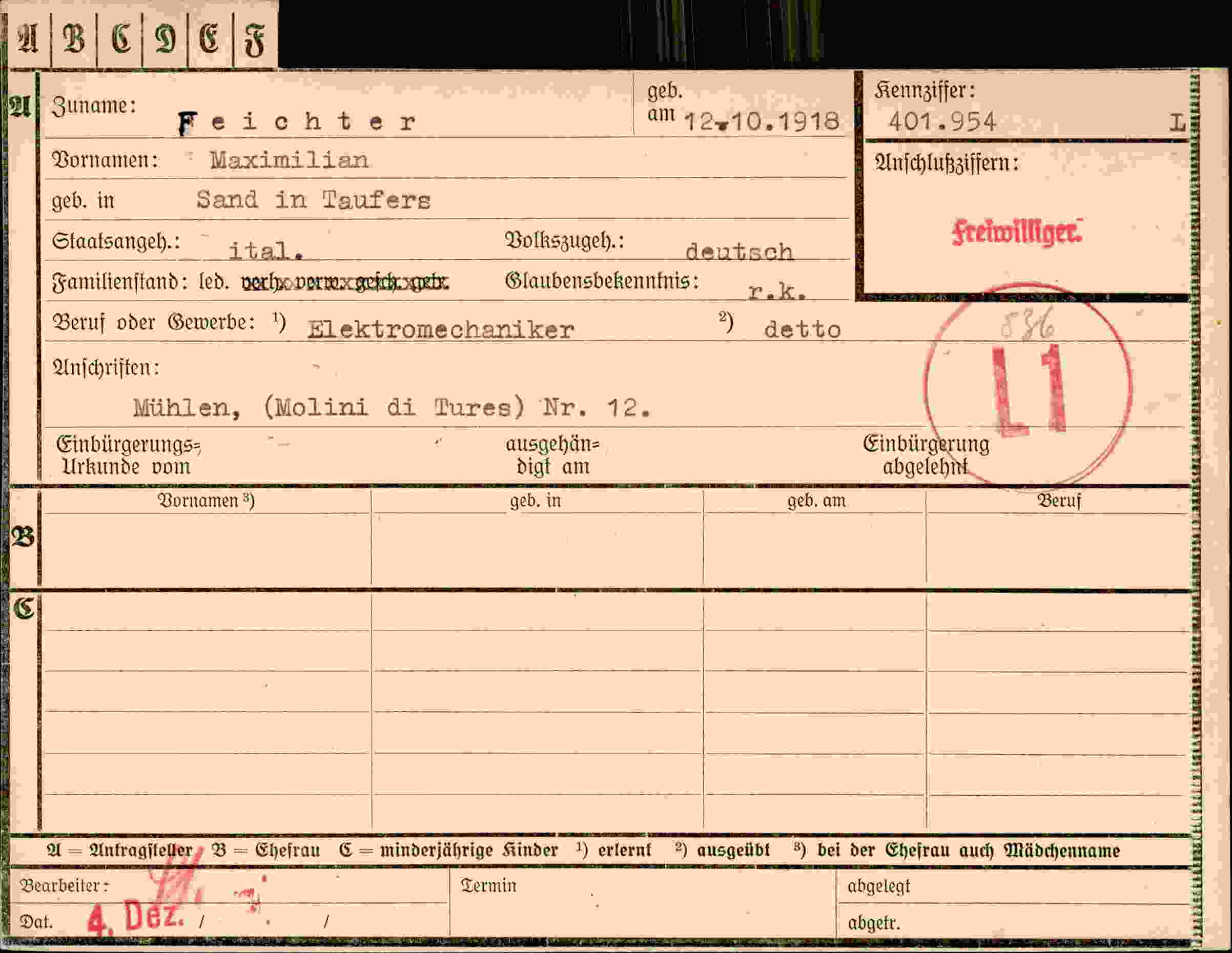 Dokument für Maximilian Feichter