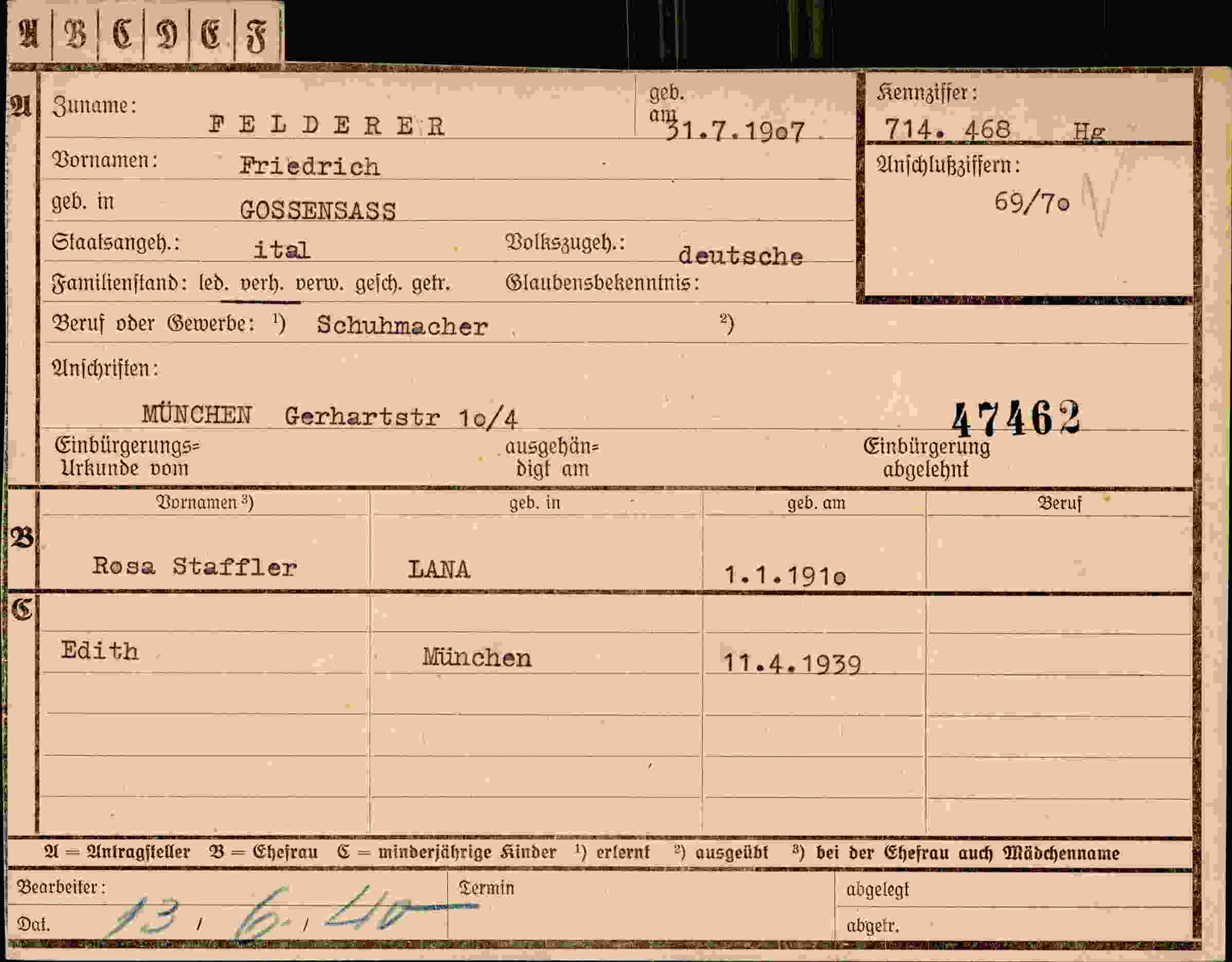 Dokument für Friedrich Felderer