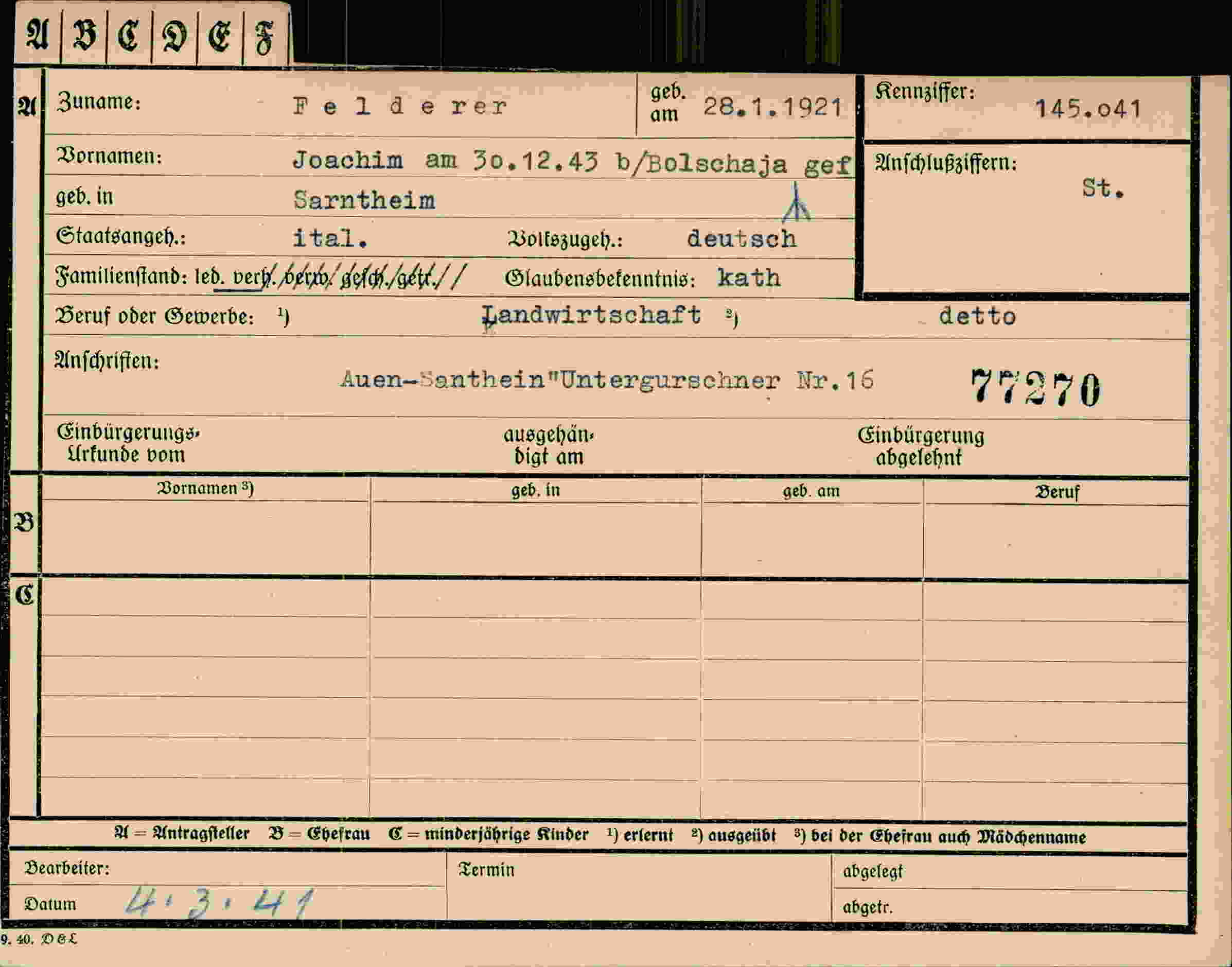 Dokument für Joachim Felderer
