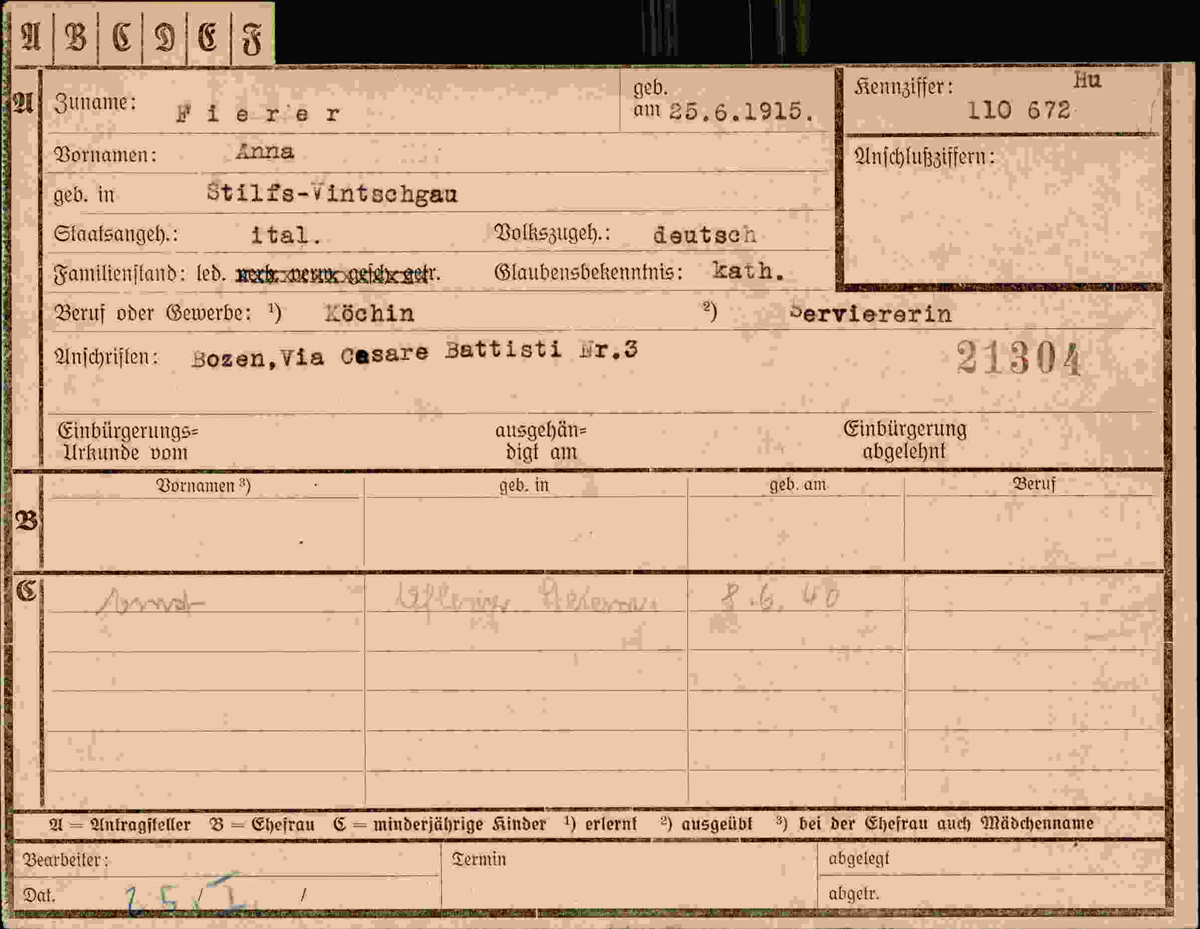 Dokument für Anna Fierer
