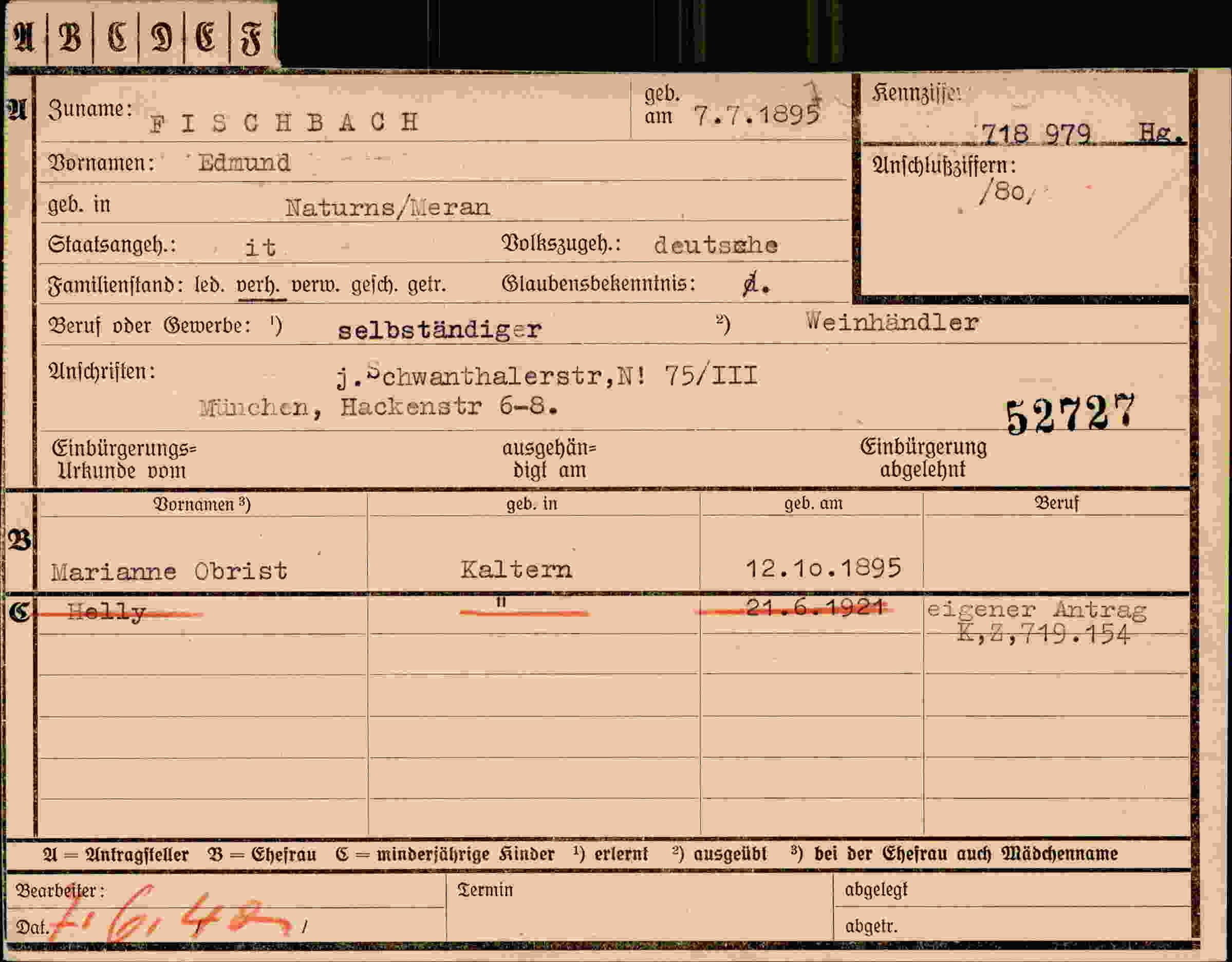 Dokument für Edmund Fischbach