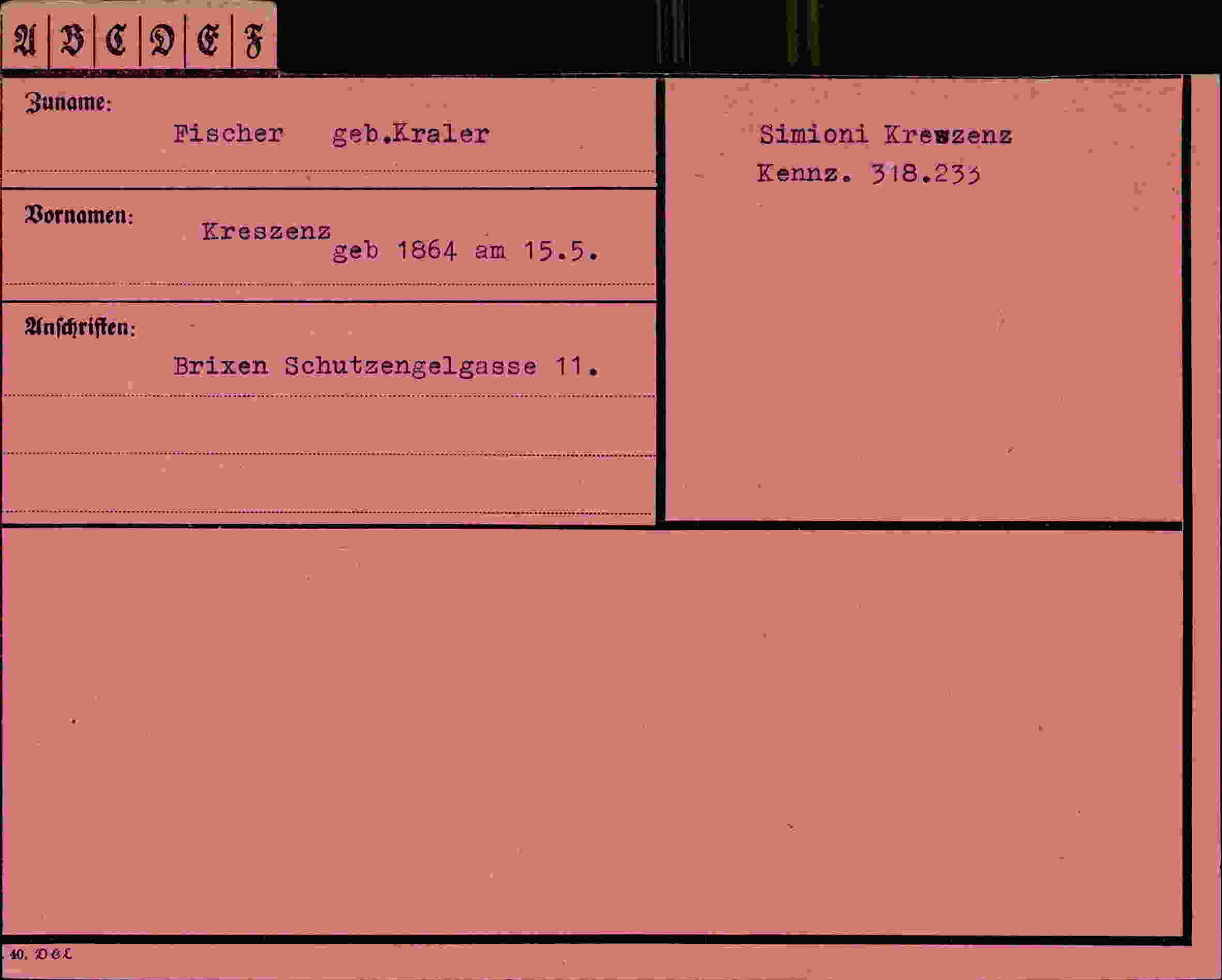 Vorderseite des Dokuments