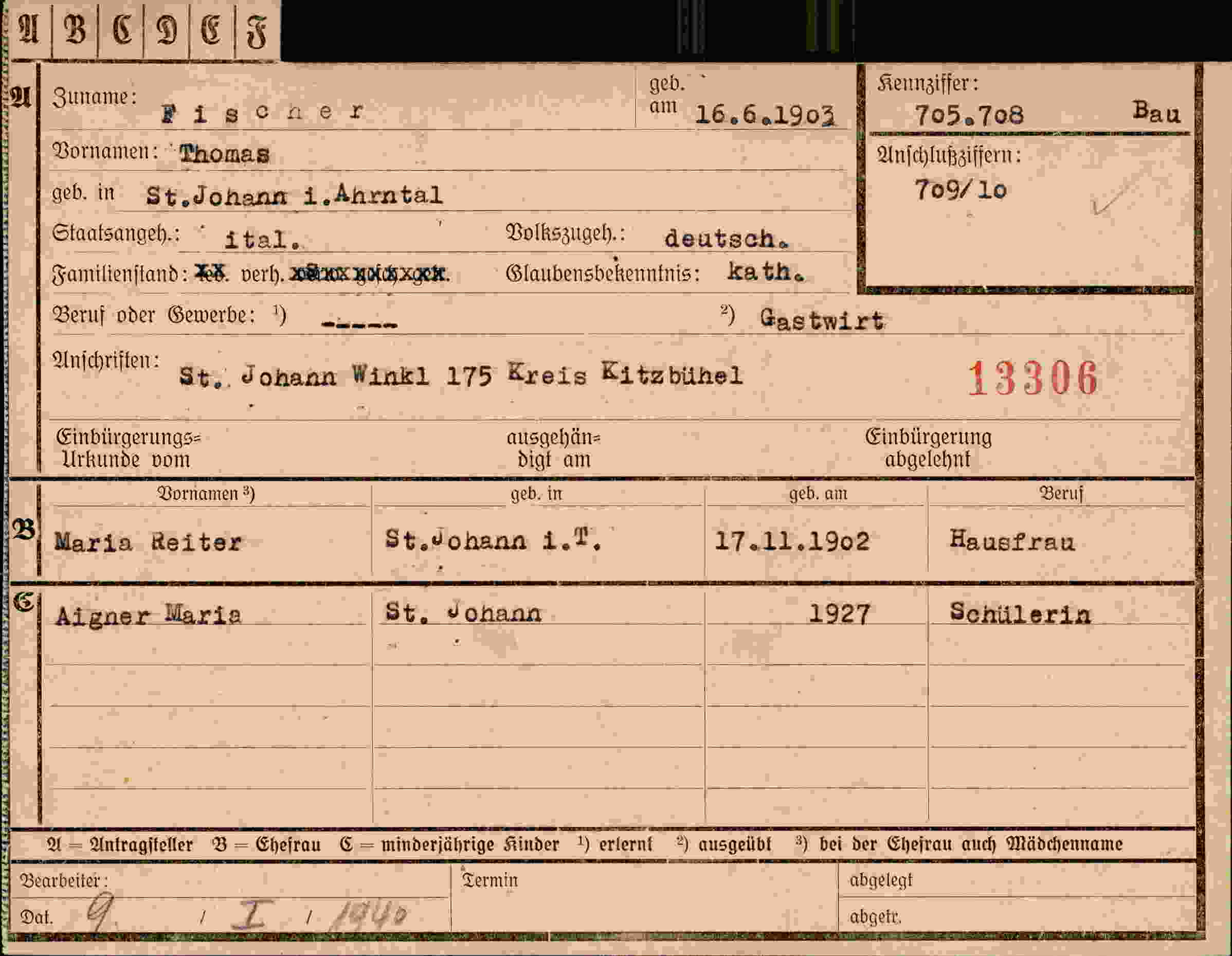 Dokument für Thomas Fischer