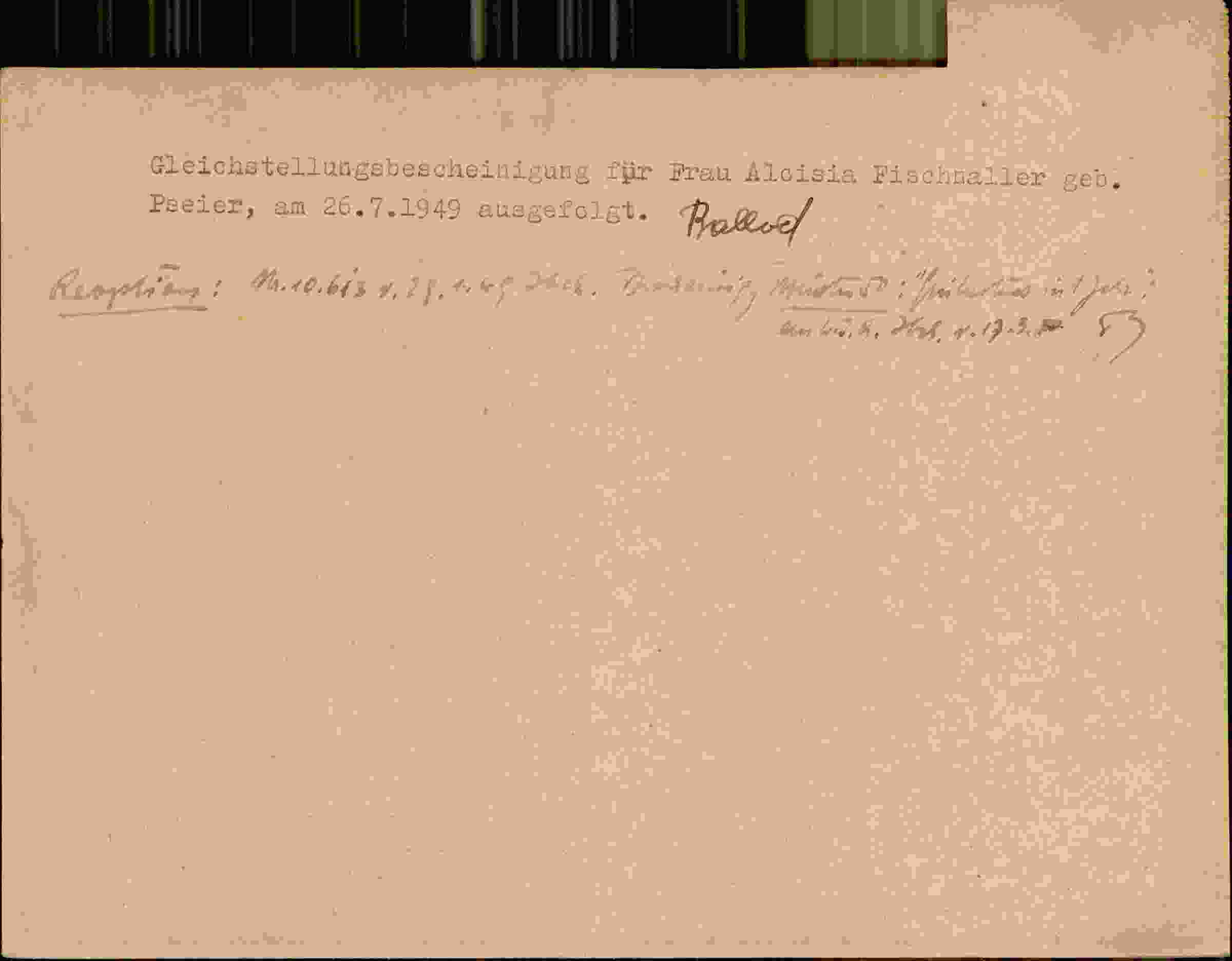 Rückseite des Dokuments