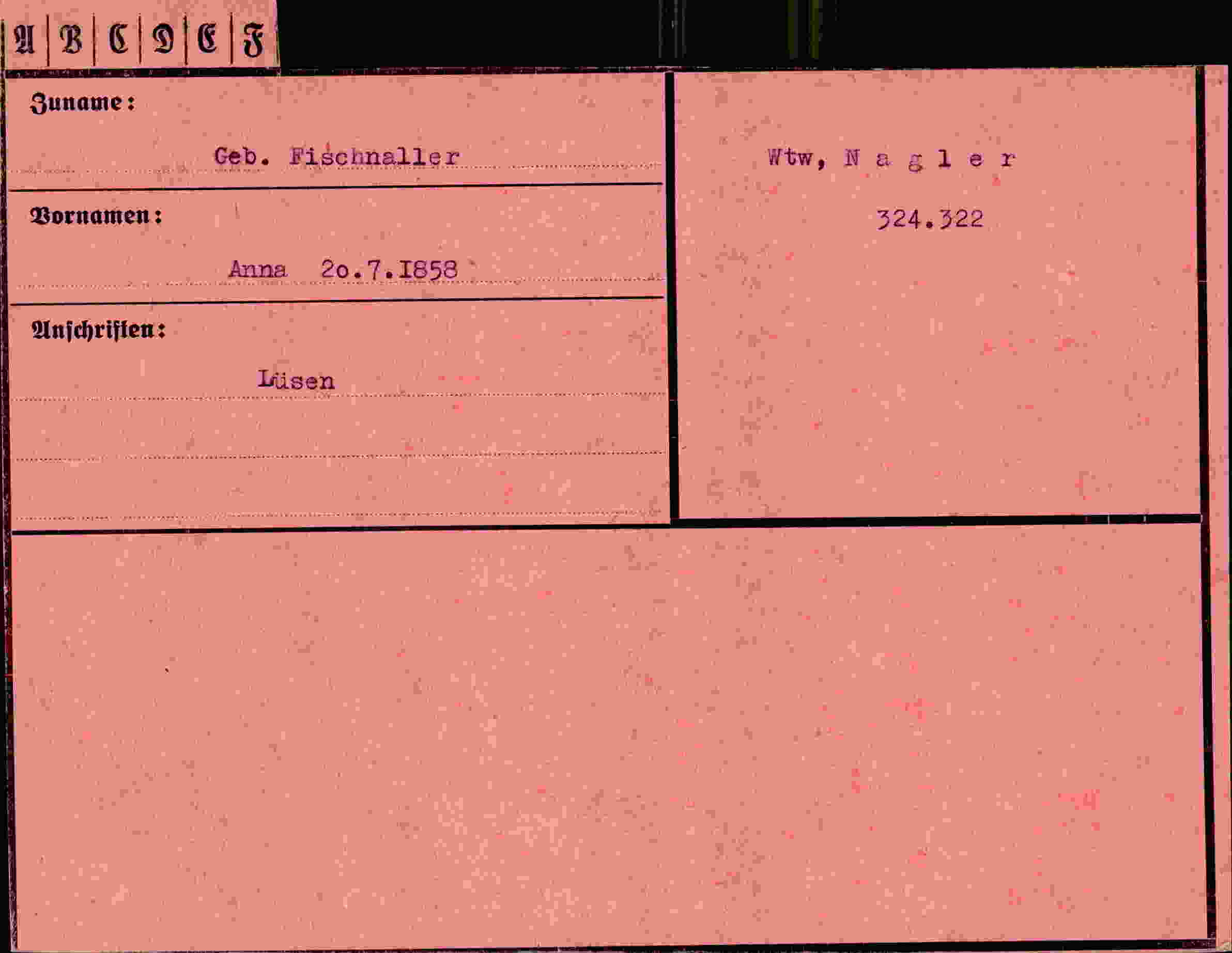 Vorderseite des Dokuments