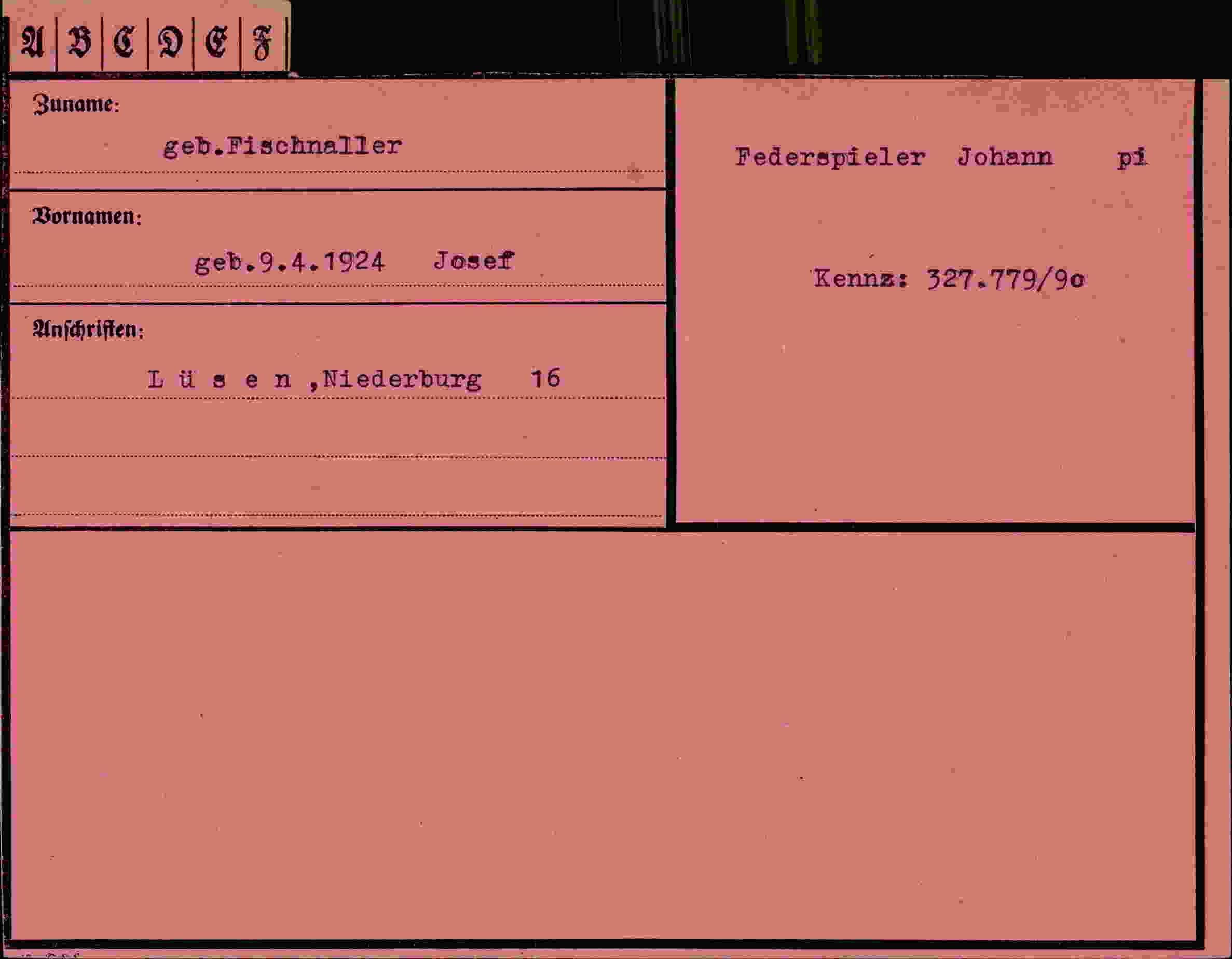 Vorderseite des Dokuments