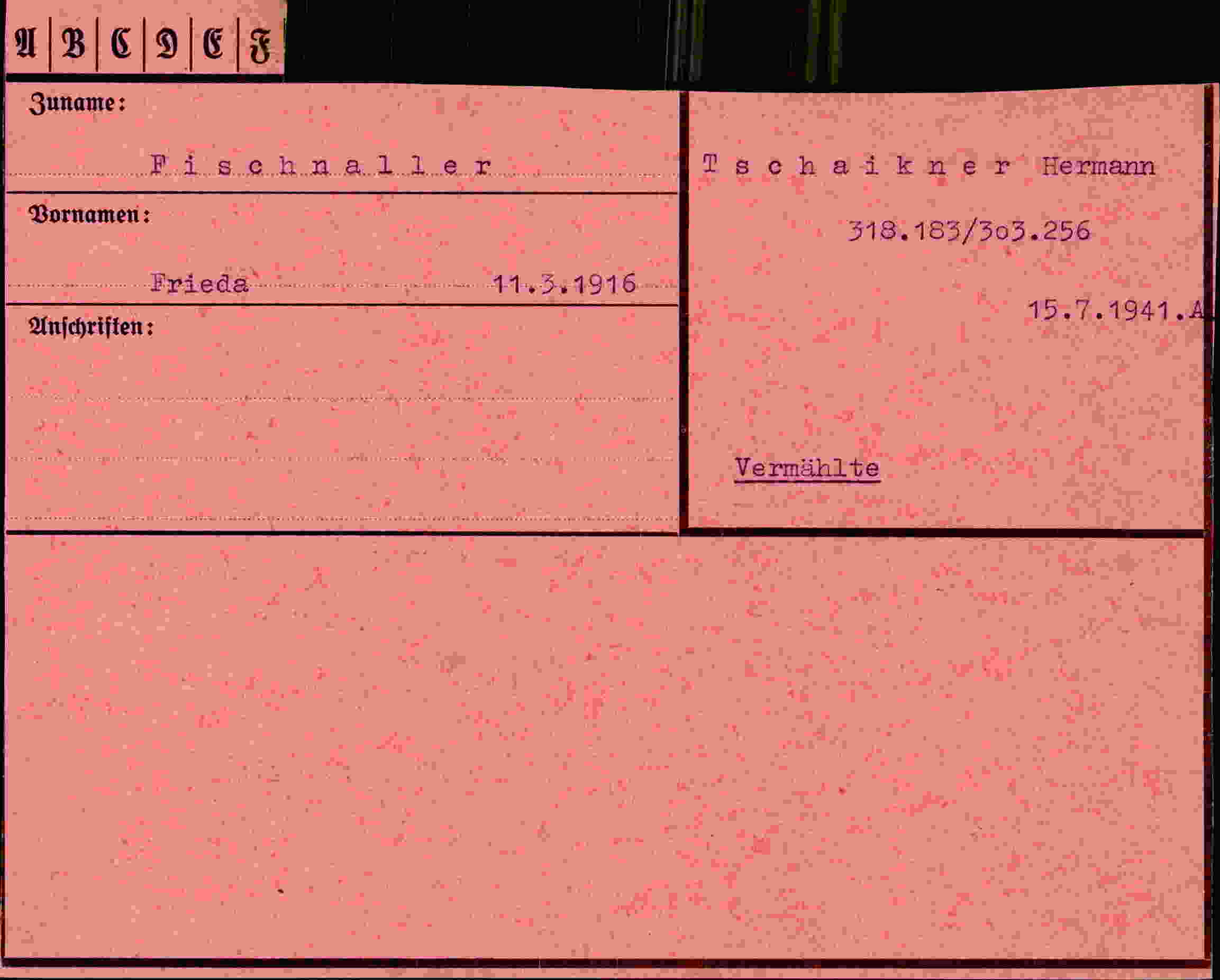 Vorderseite des Dokuments