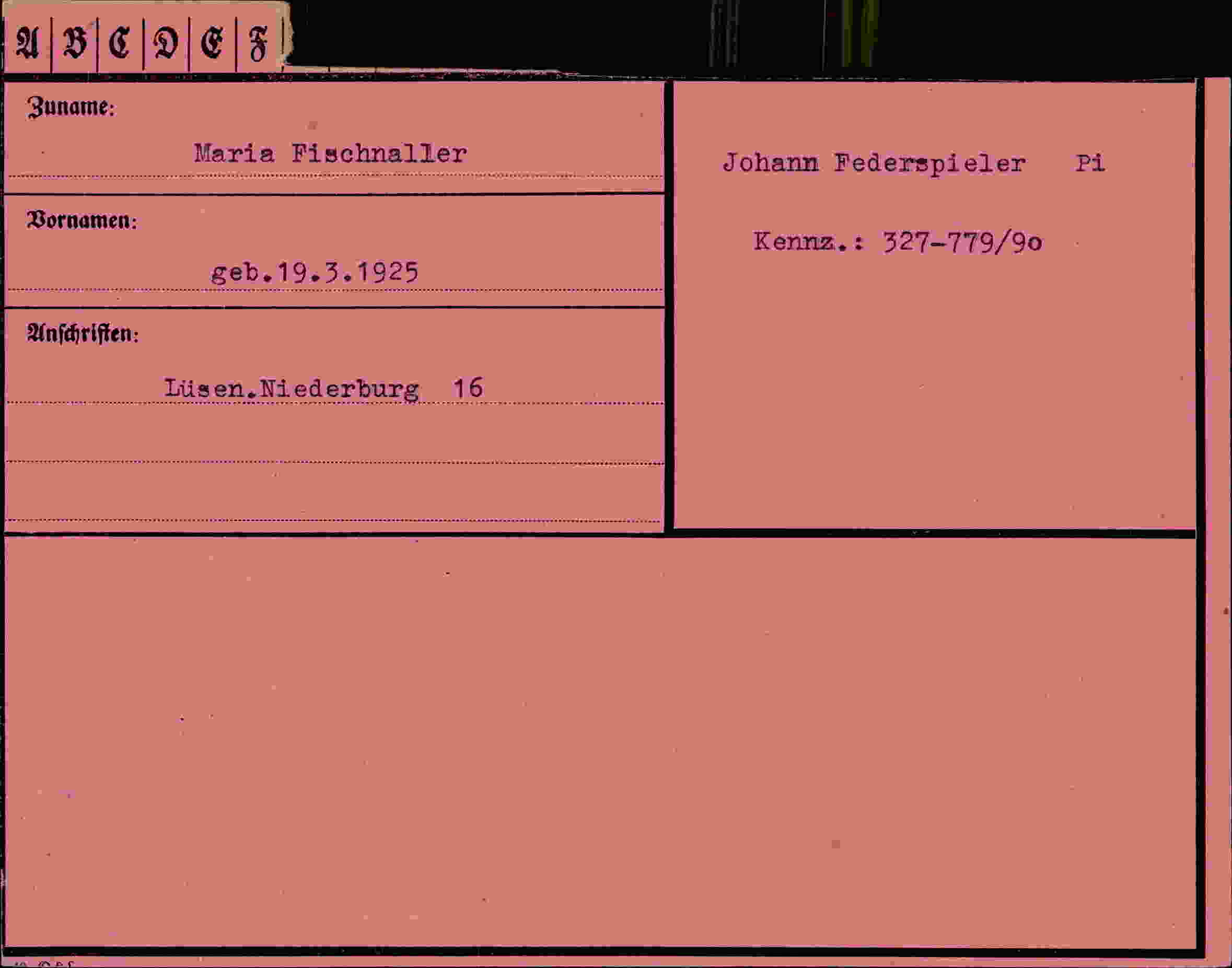 Vorderseite des Dokuments