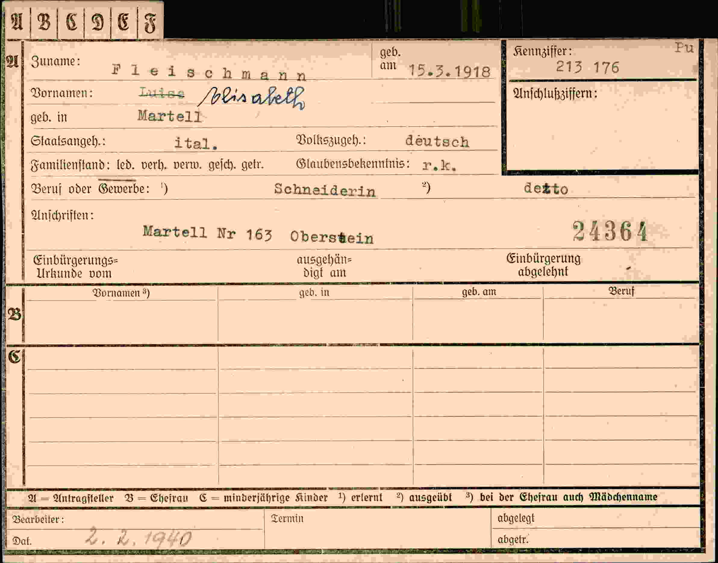 Dokument für Luise Fleischma