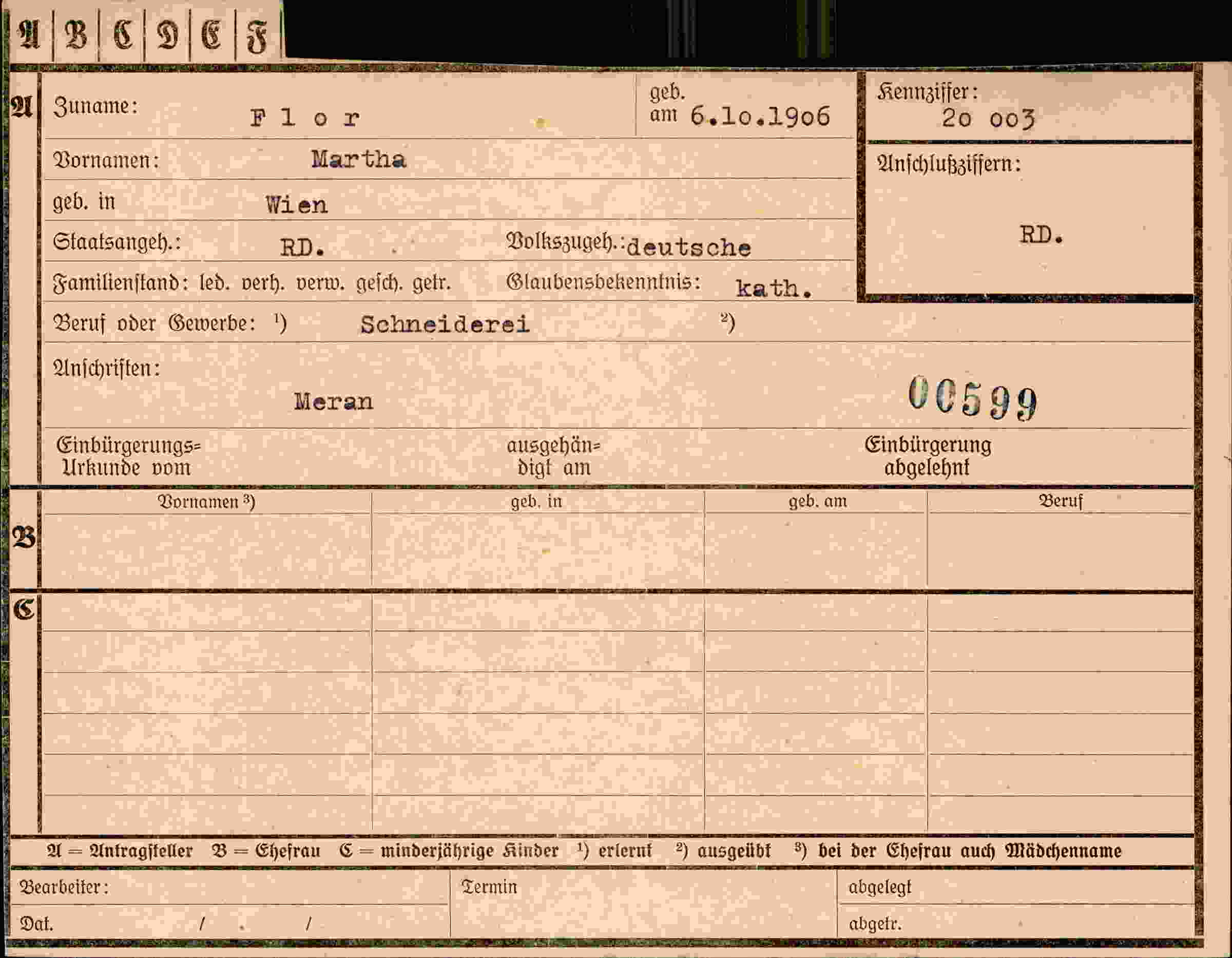 Vorderseite des Dokuments