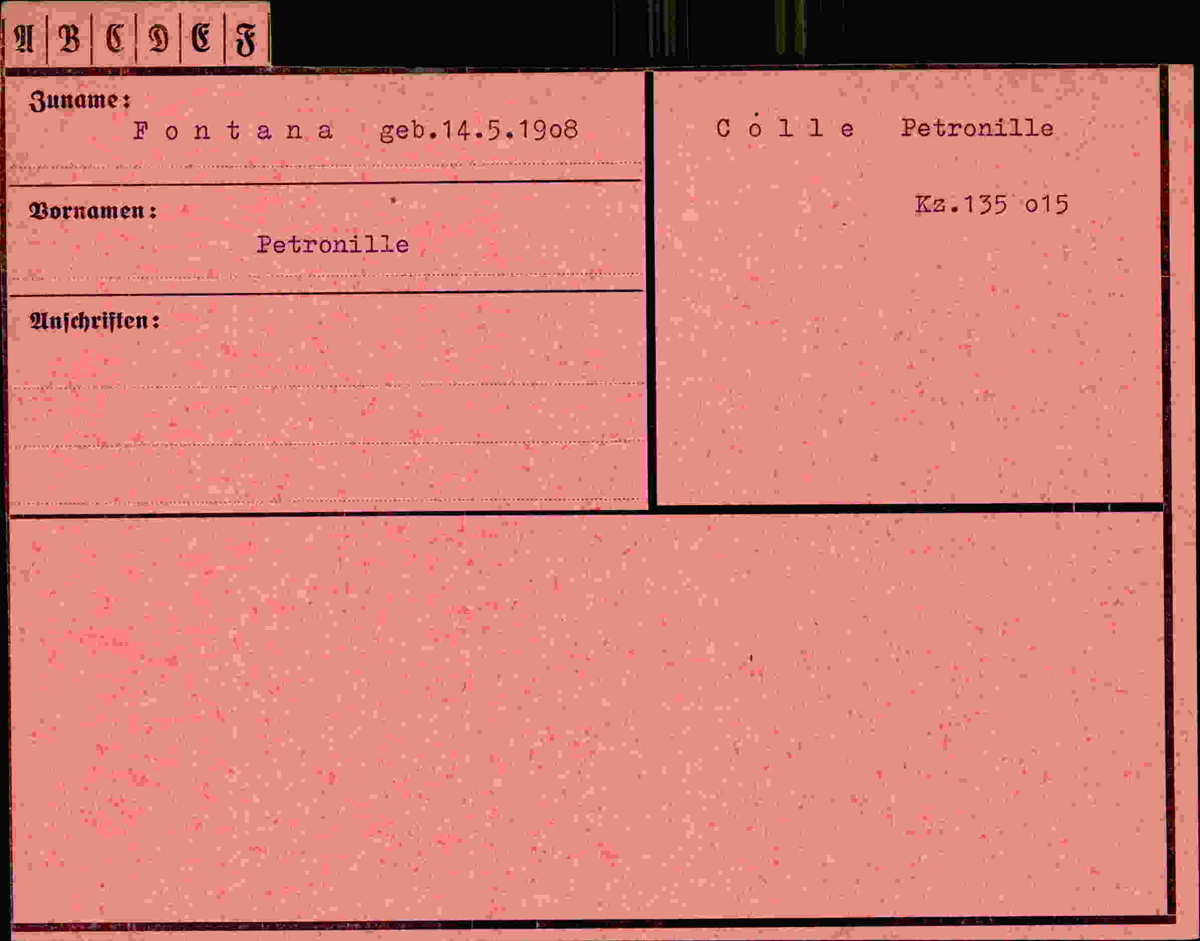 Vorderseite des Dokuments