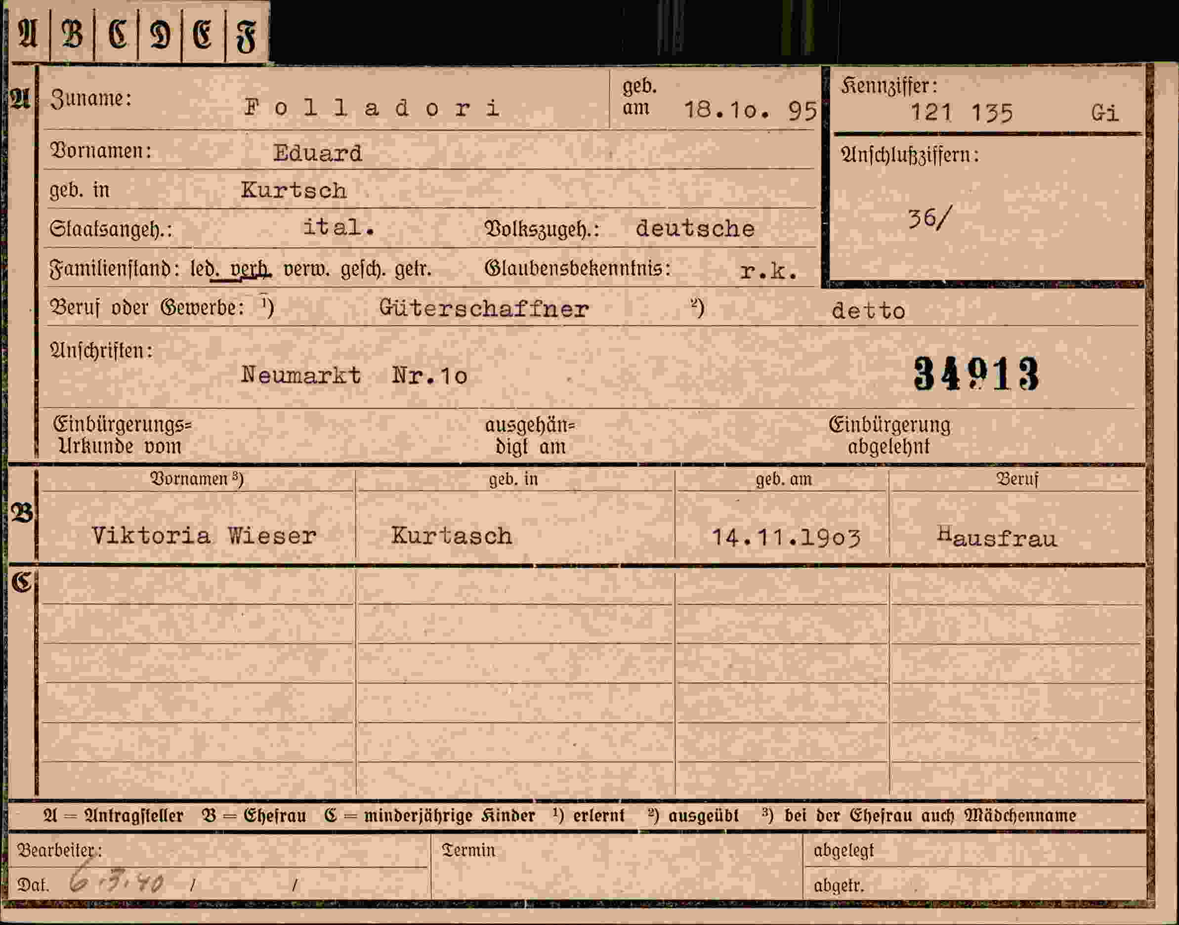 Dokument für Eduard Folladori