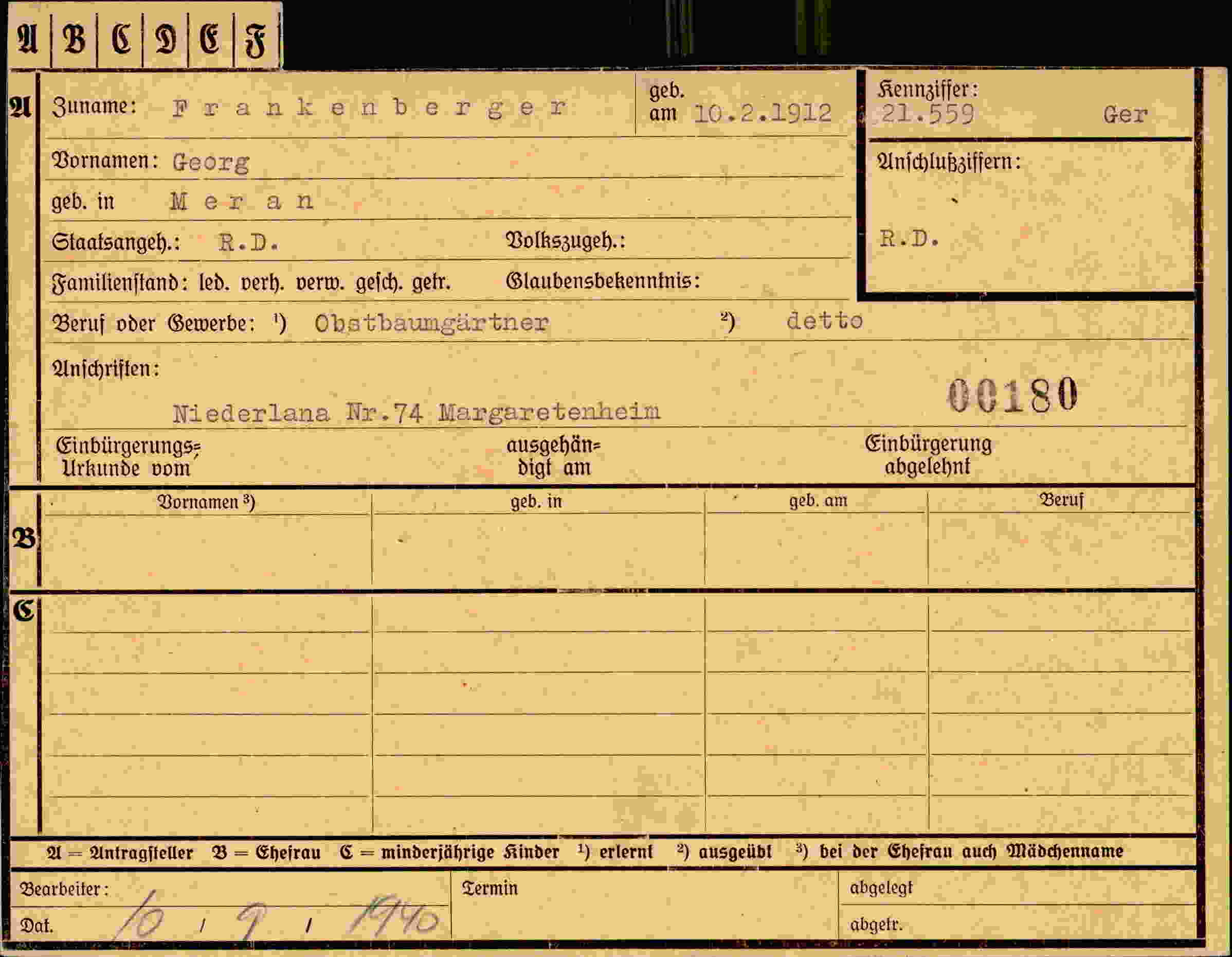 Dokument für Georg Frankenberger