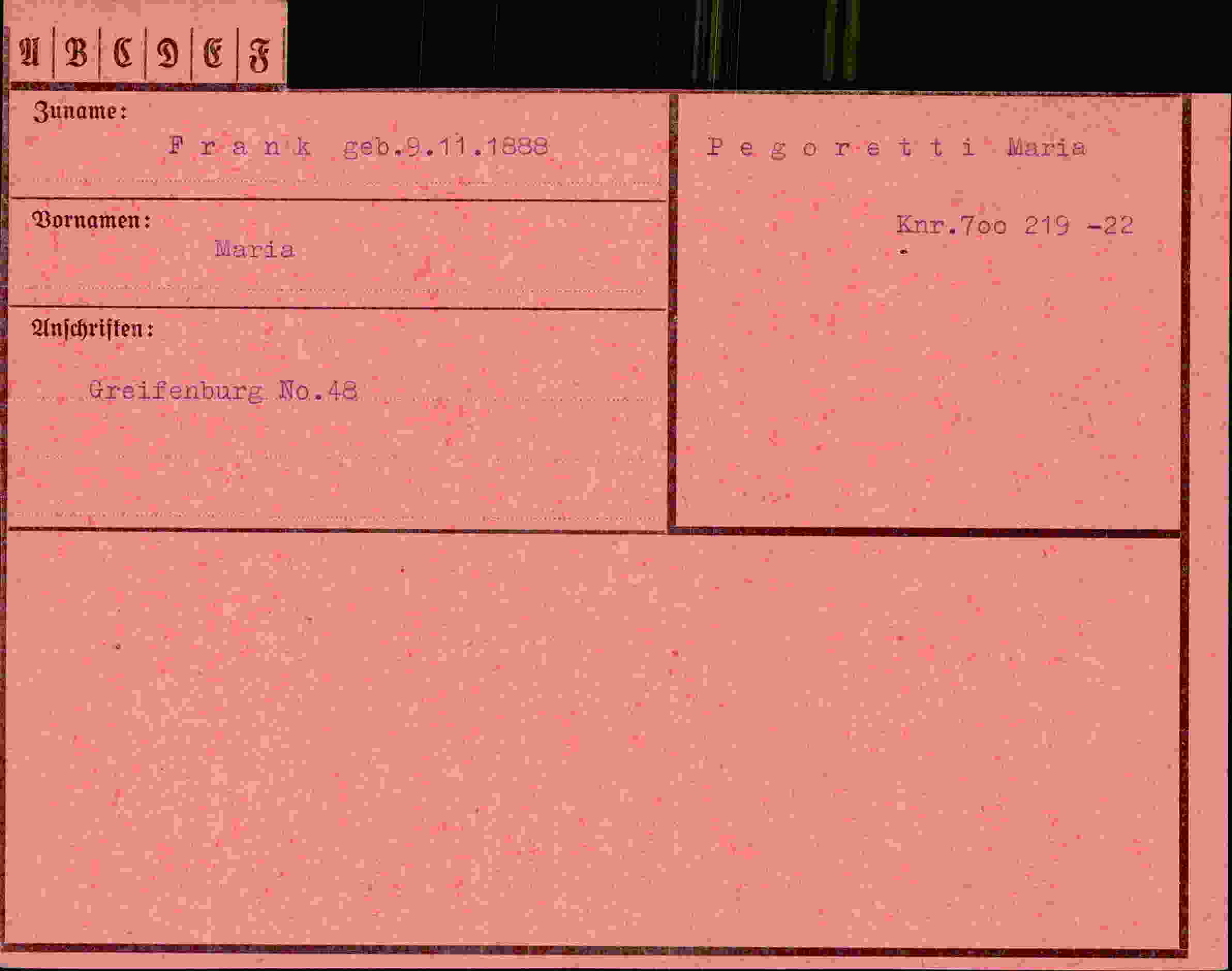 Vorderseite des Dokuments