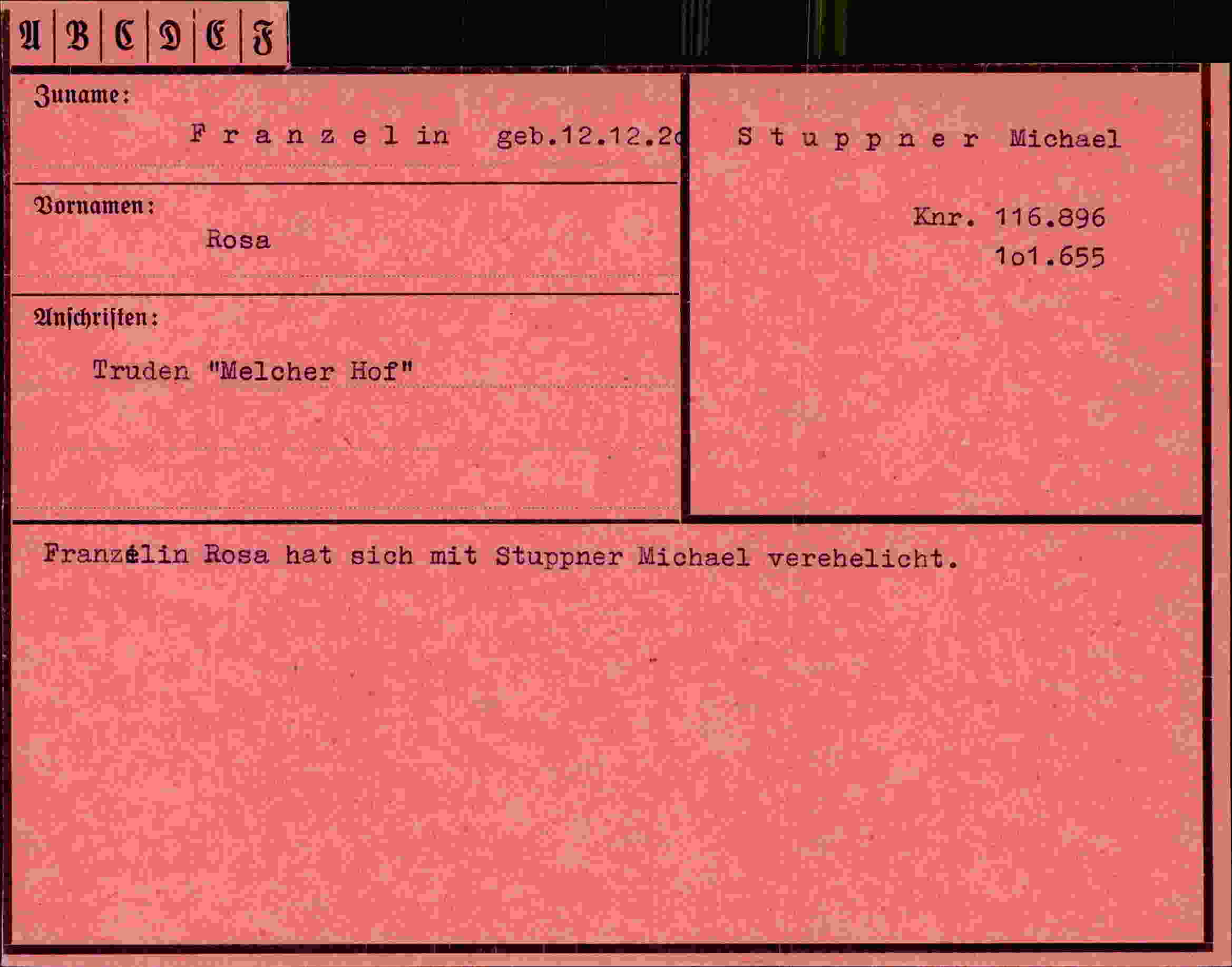 Vorderseite des Dokuments