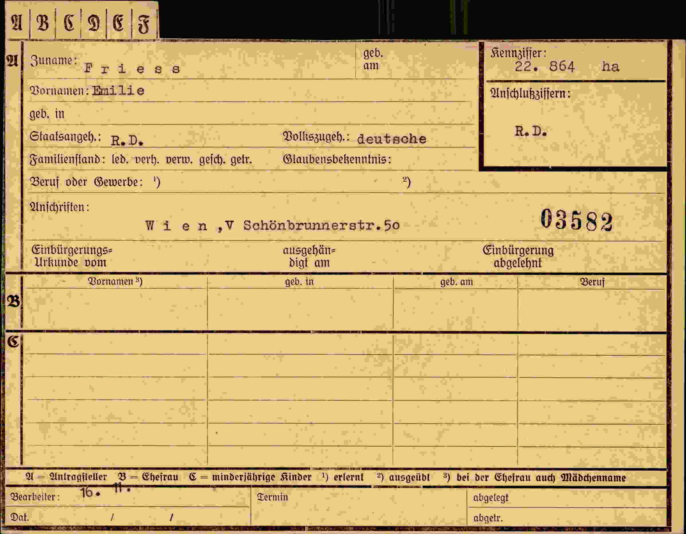 Vorderseite des Dokuments