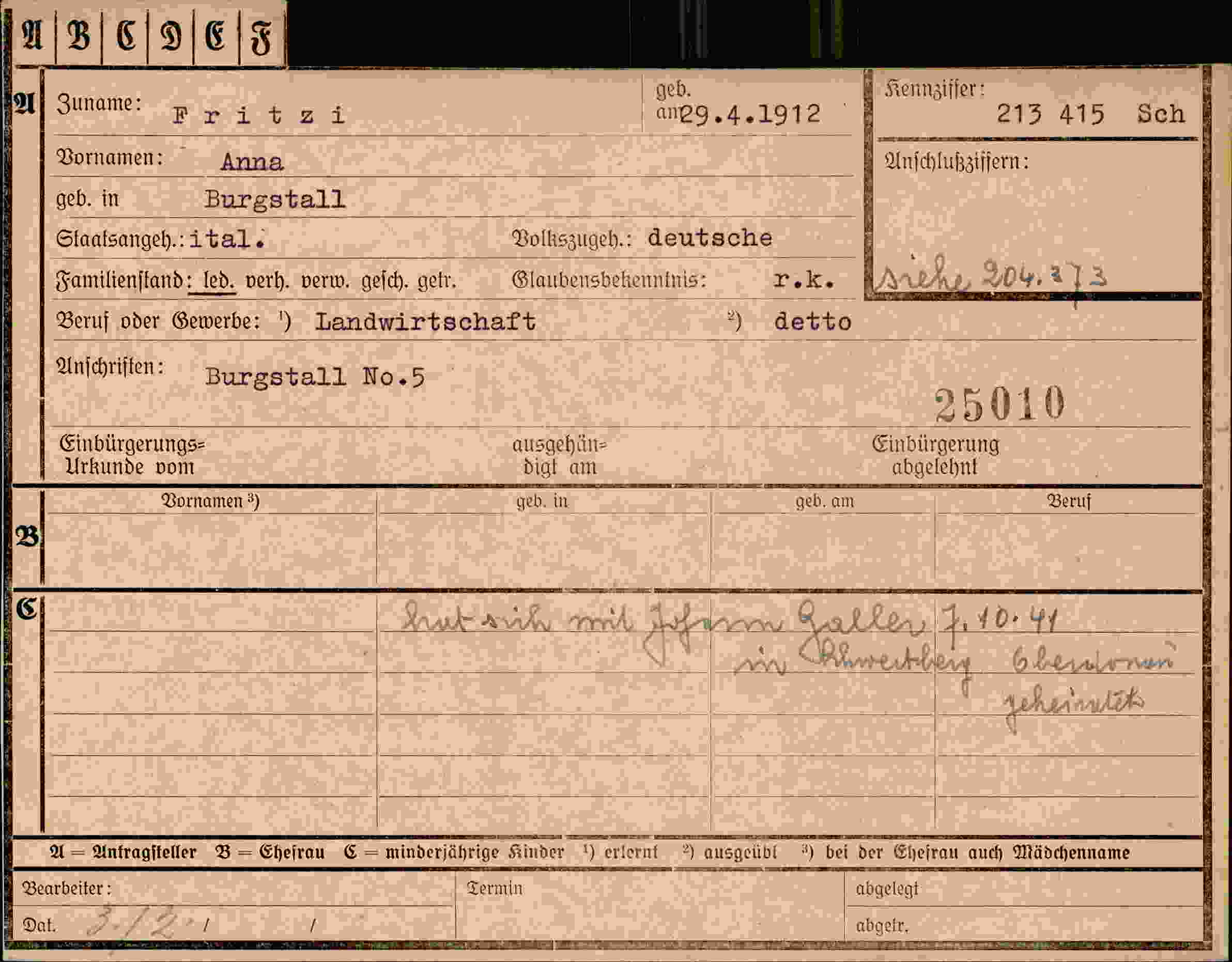 Vorderseite des Dokuments