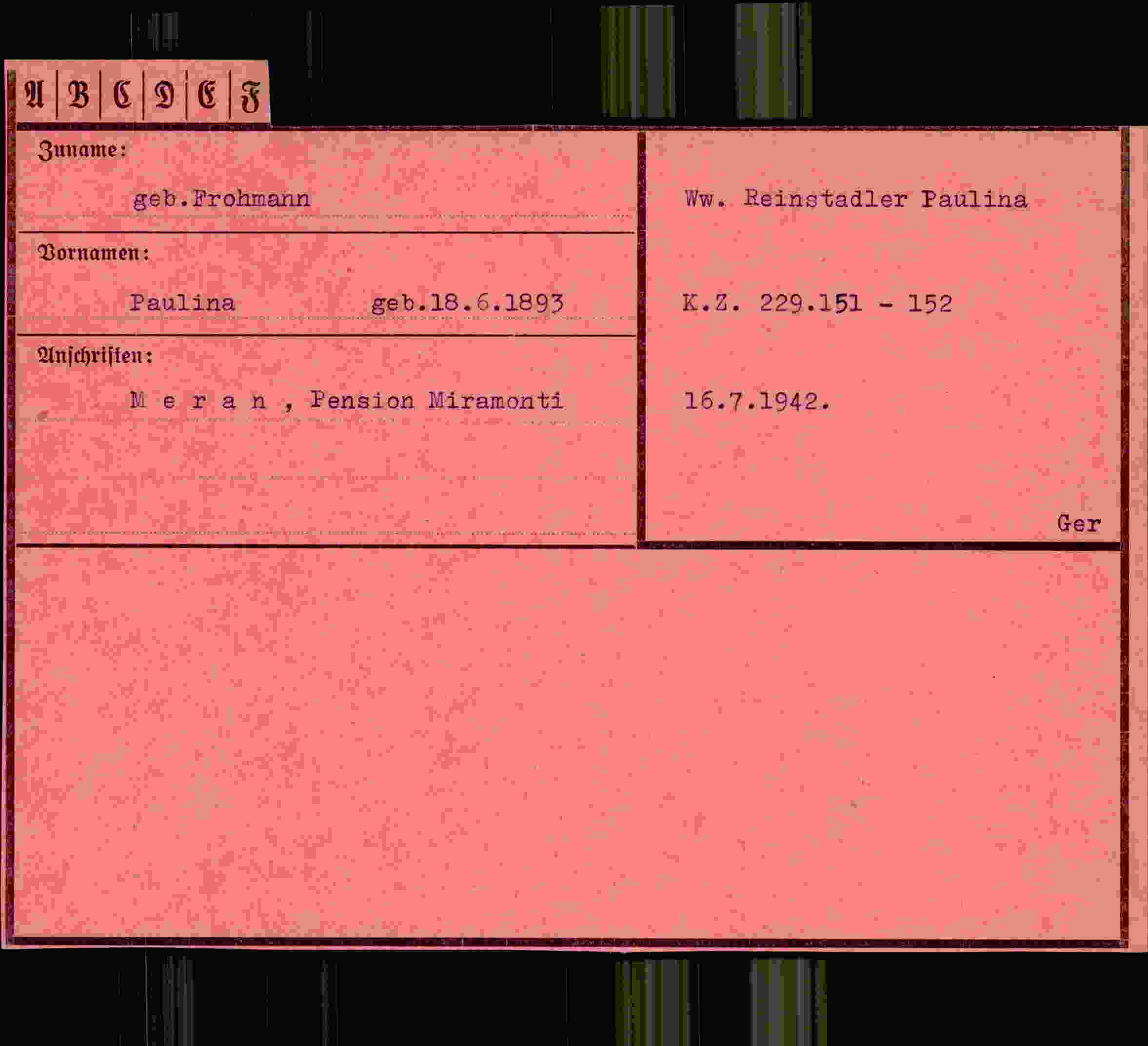 Vorderseite des Dokuments