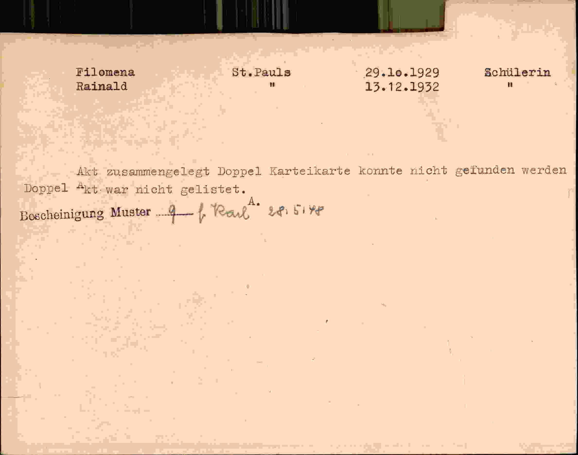 Rückseite des Dokuments