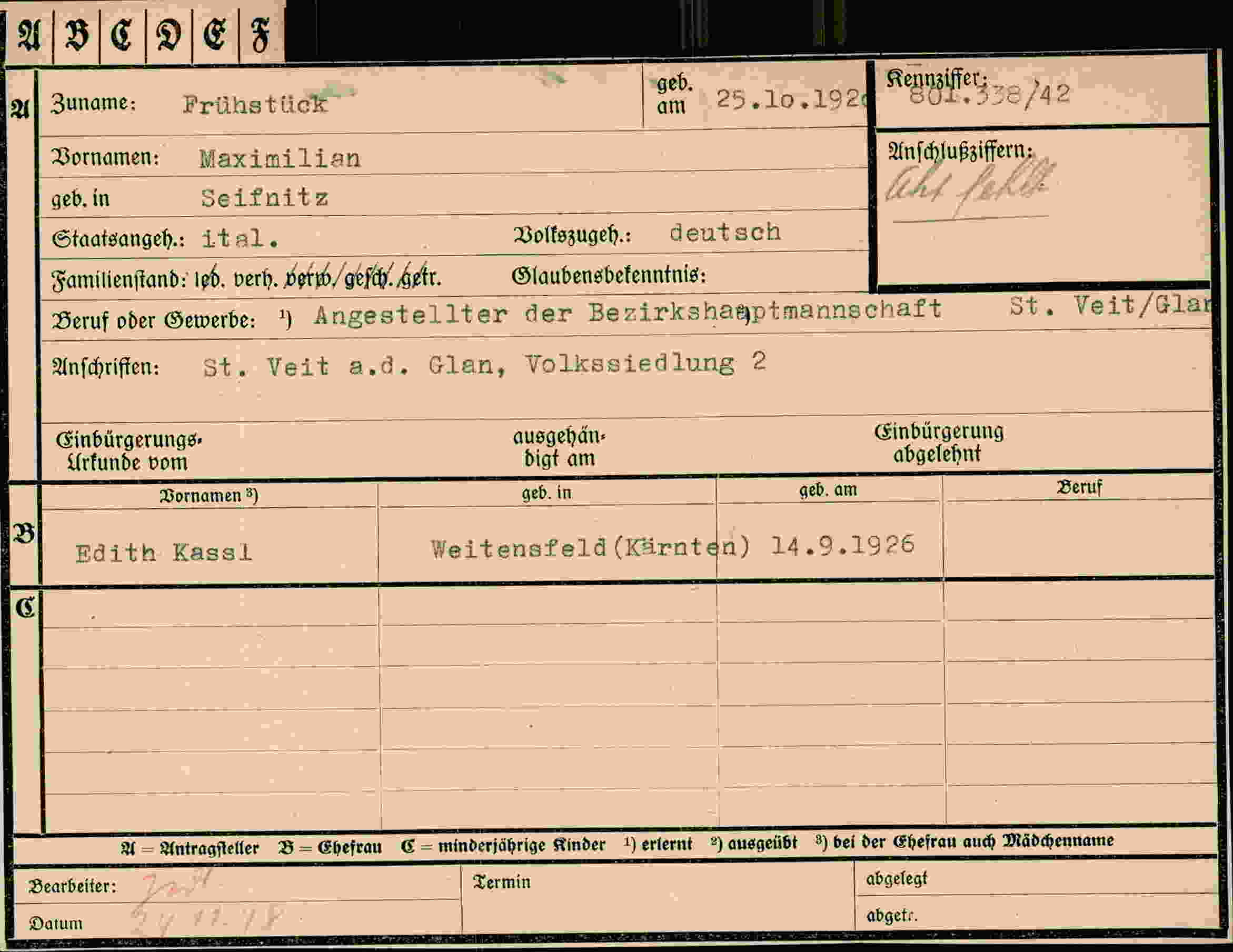 Dokument für Maximilian Frühstück