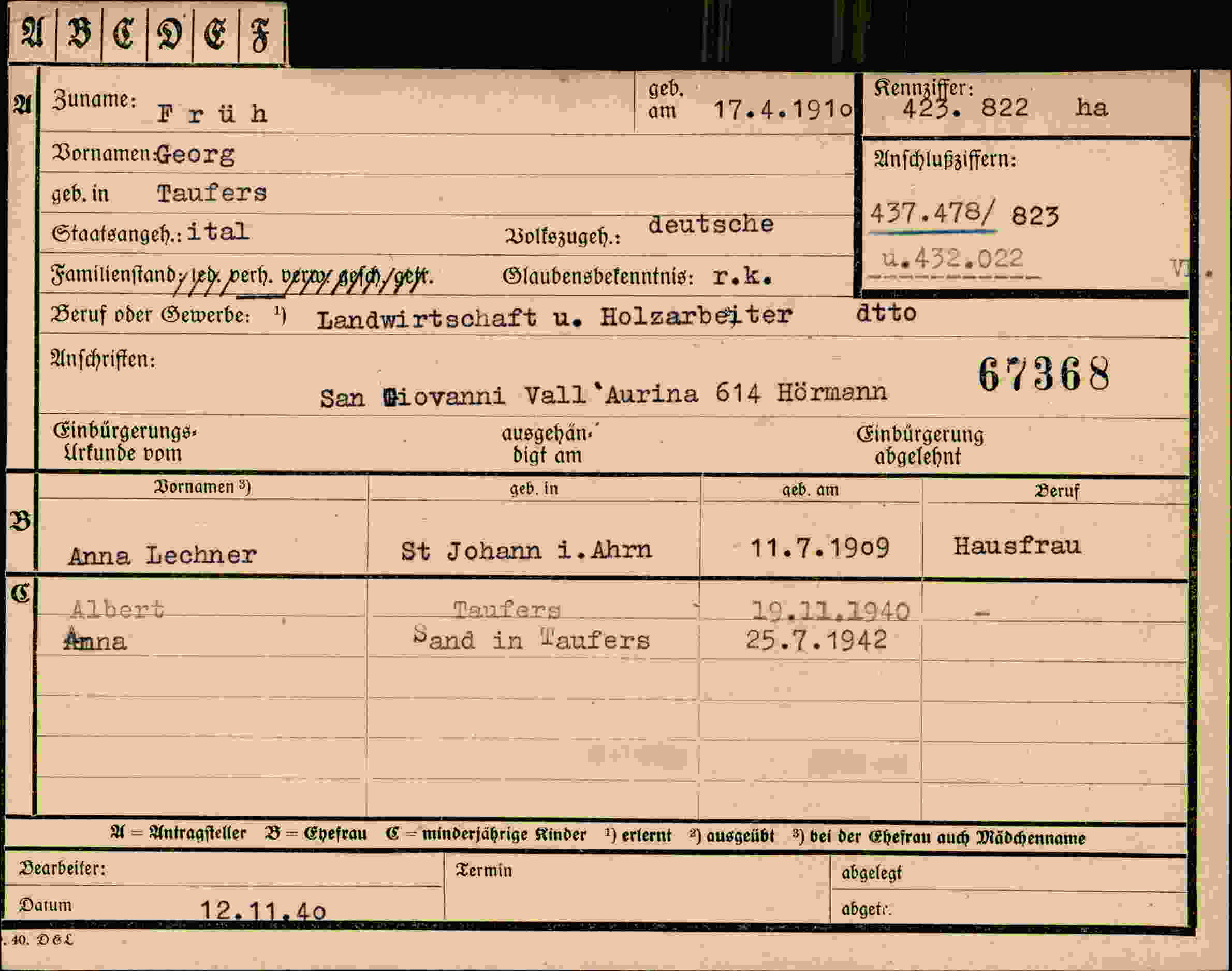 Dokument für Georg Früh