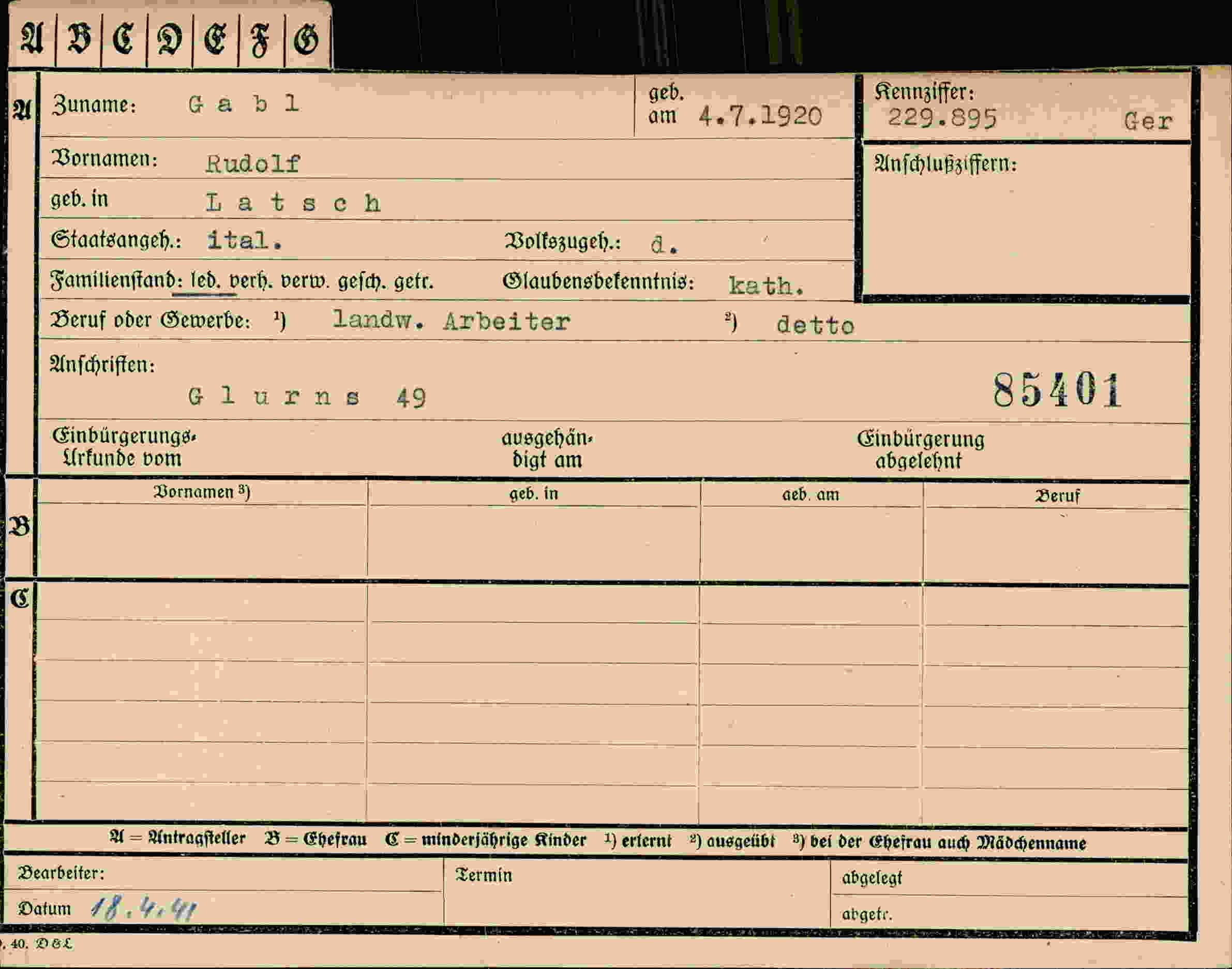 Dokument für Rudolf Gabl
