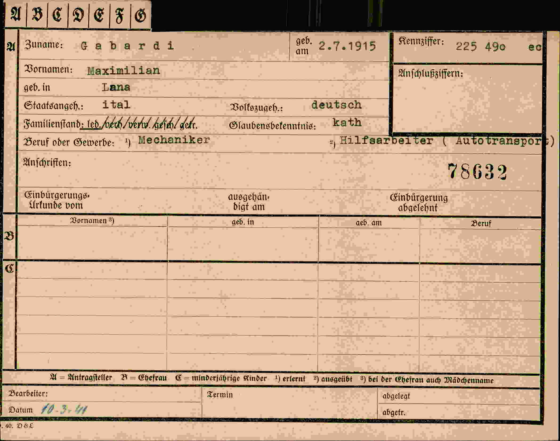 Dokument für Maximilian Gabardi