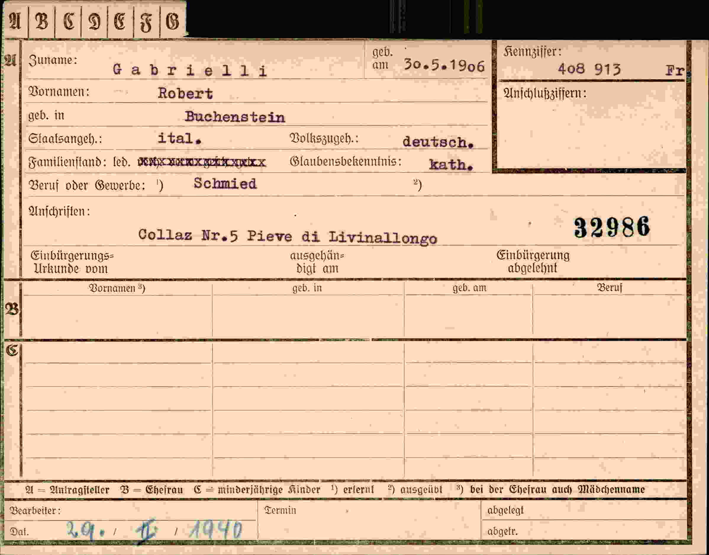 Dokument für Robert Gabrielli