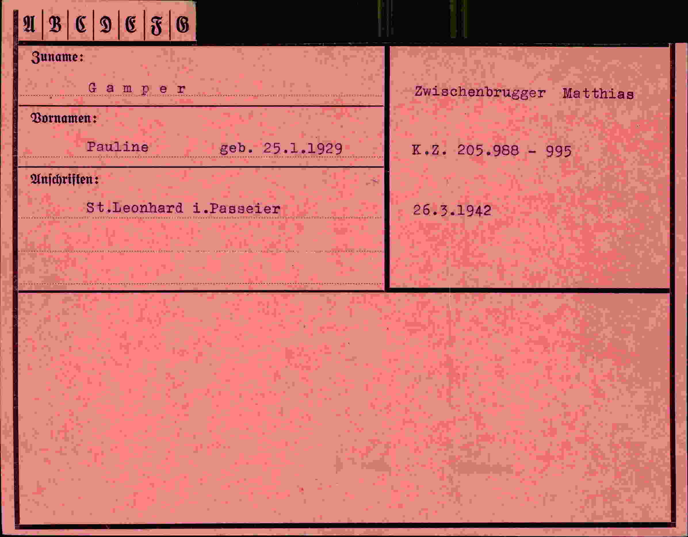 Vorderseite des Dokuments