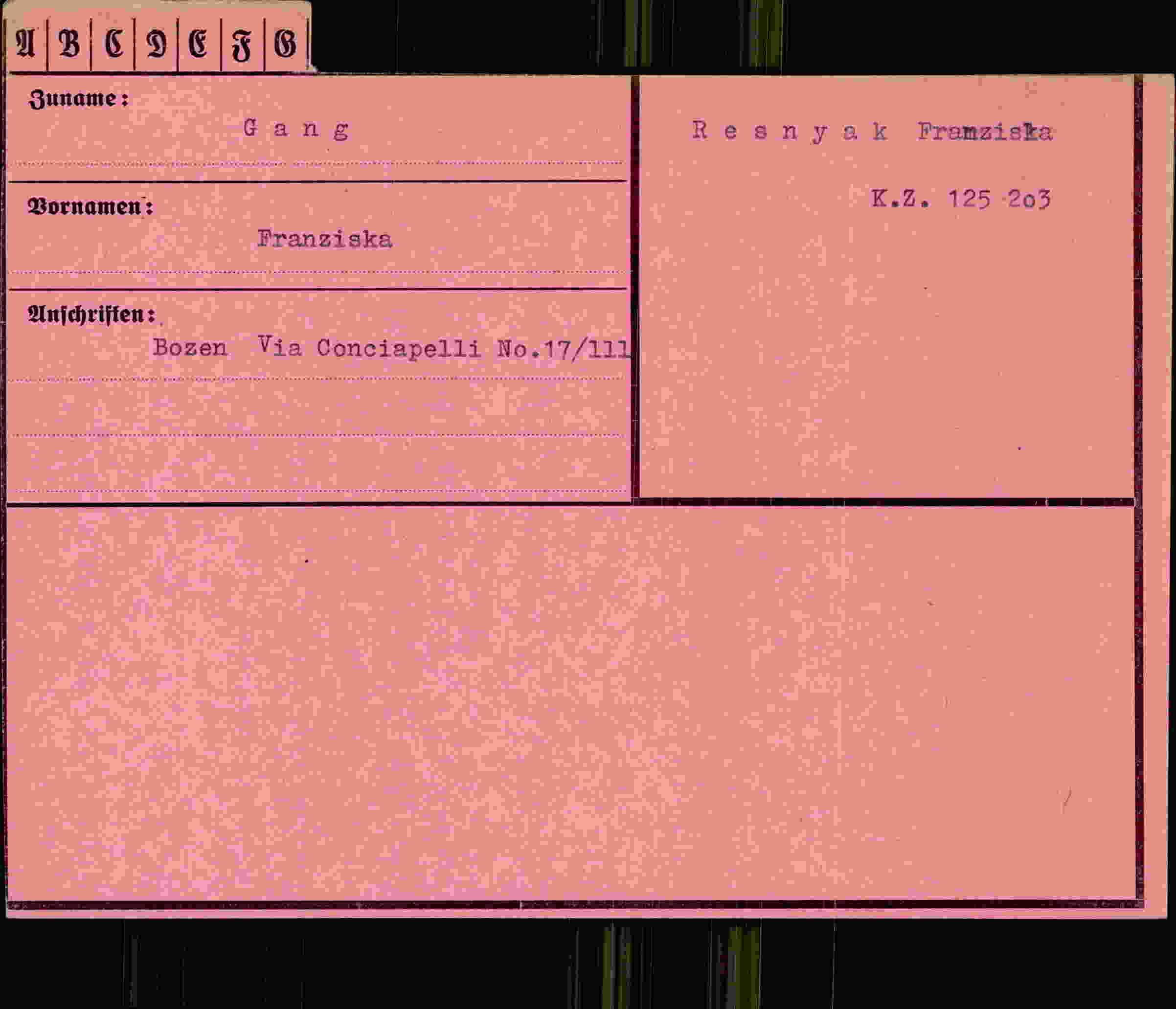 Vorderseite des Dokuments