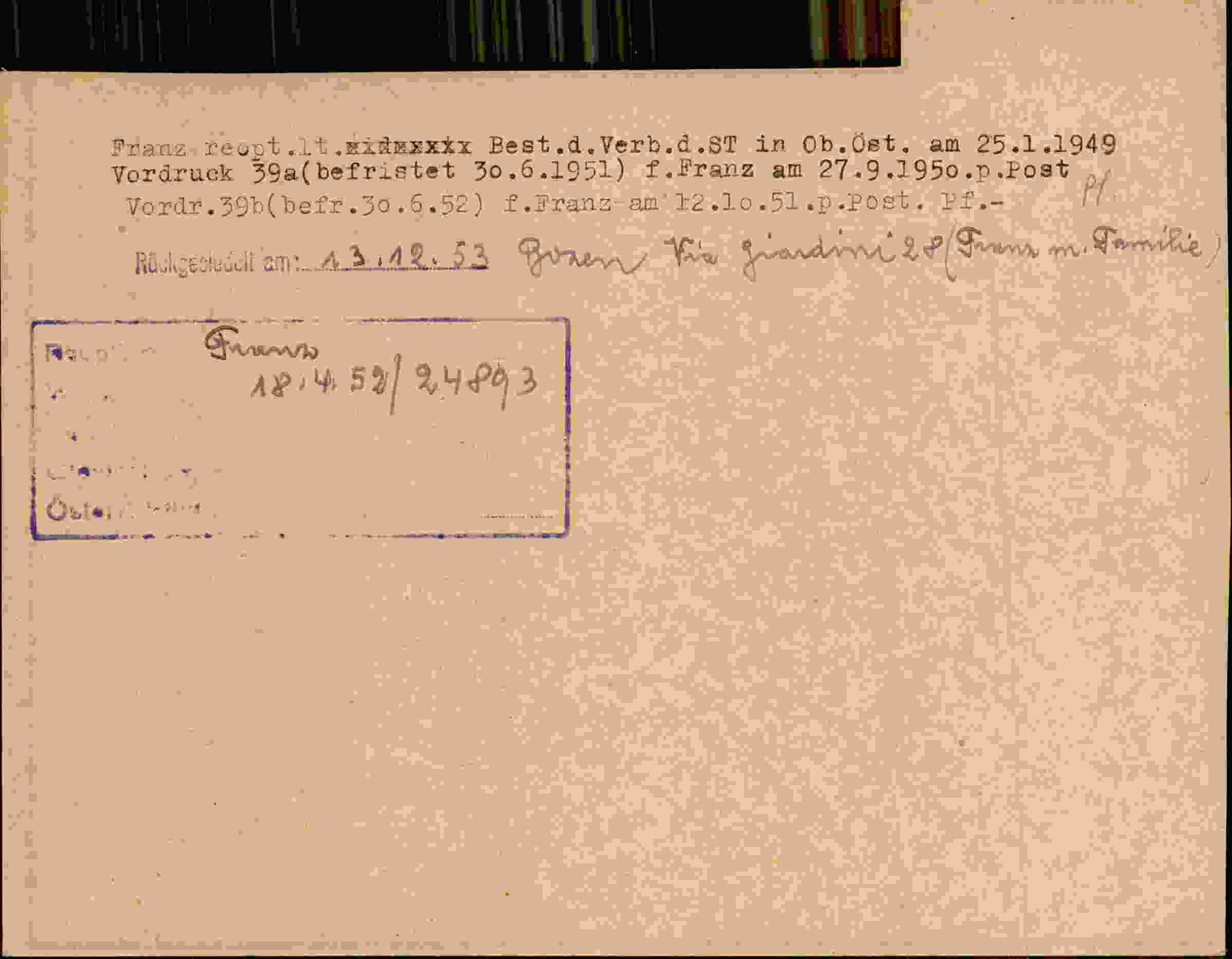 Rückseite des Dokuments