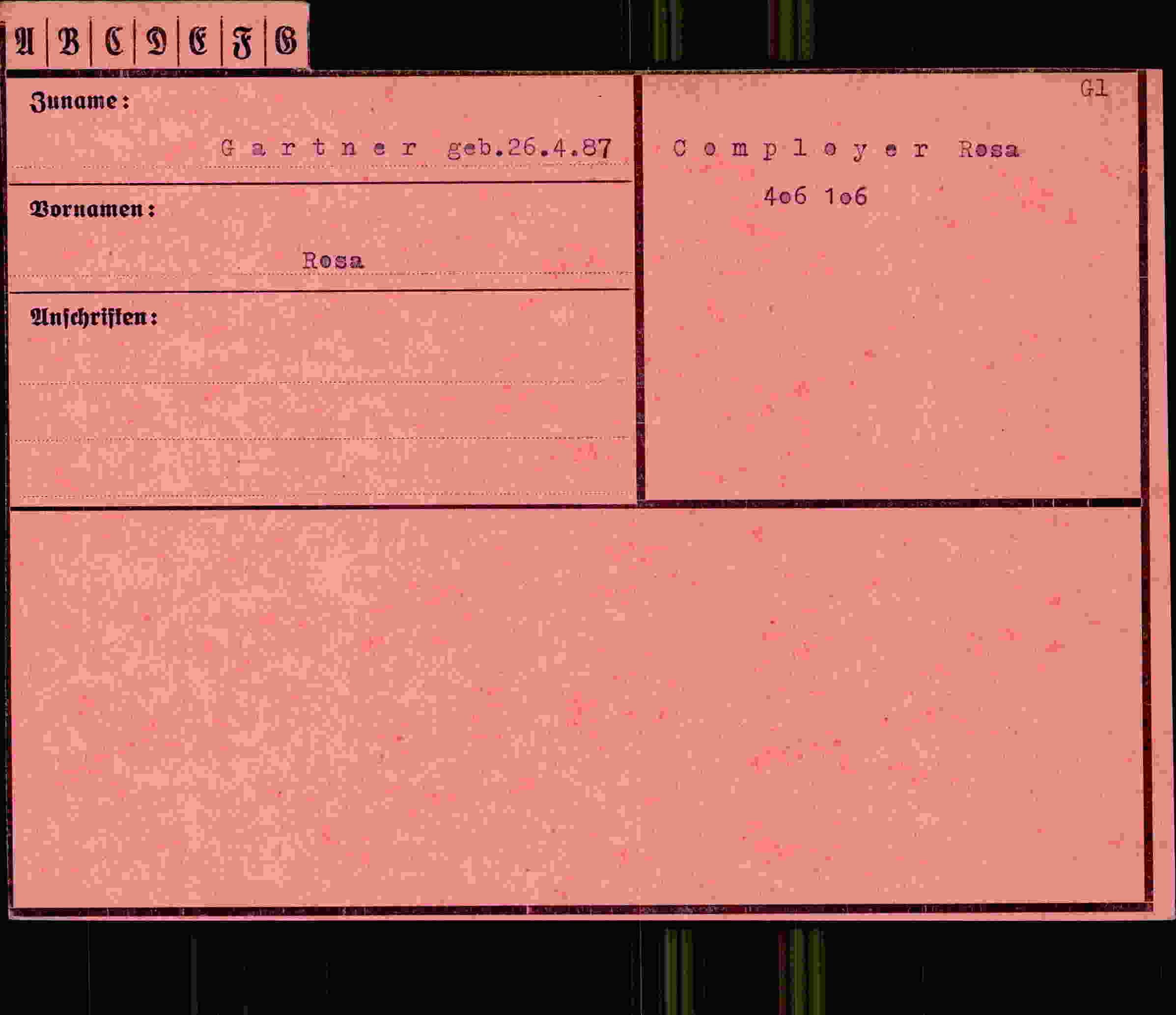Vorderseite des Dokuments