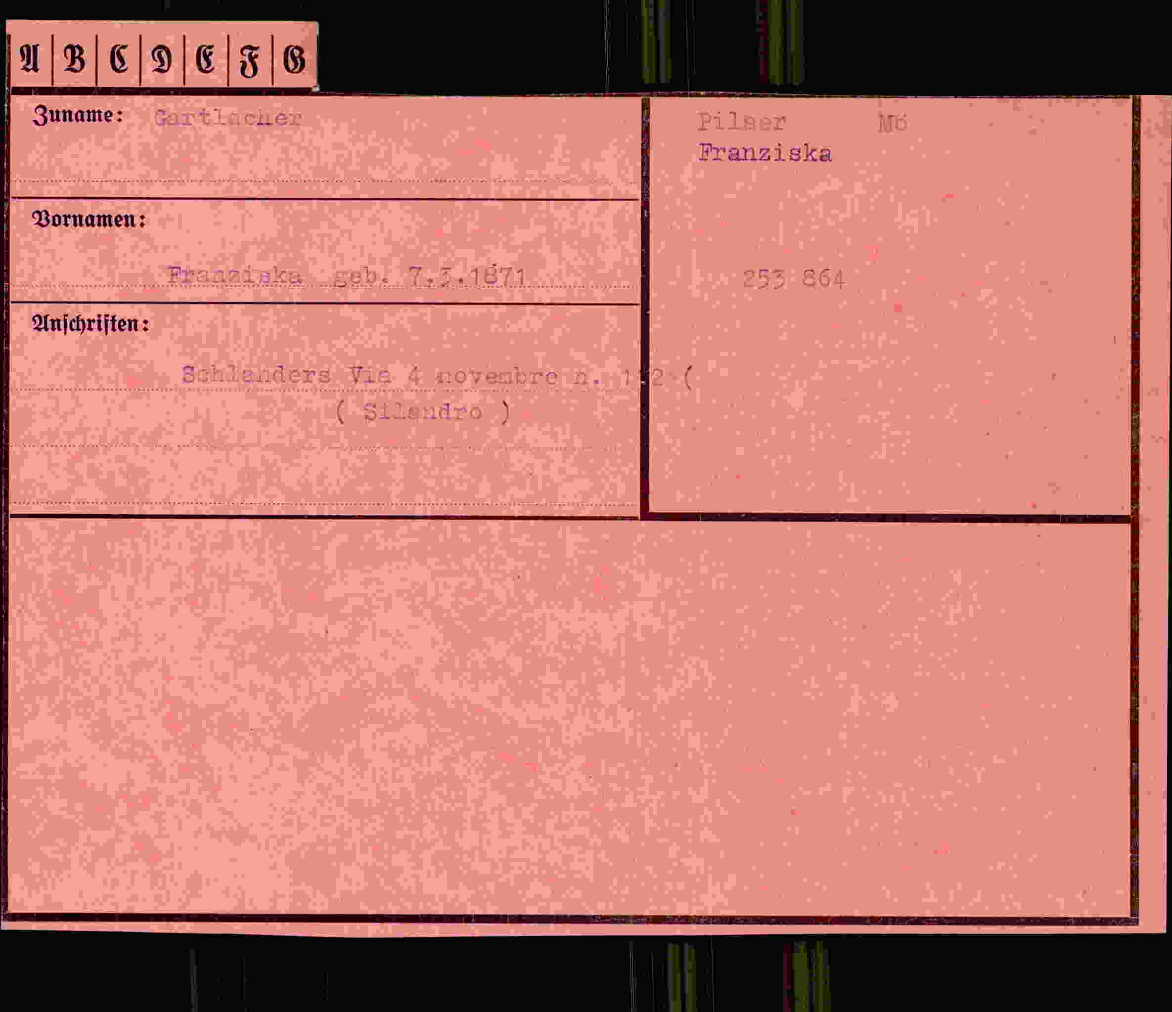 Vorderseite des Dokuments