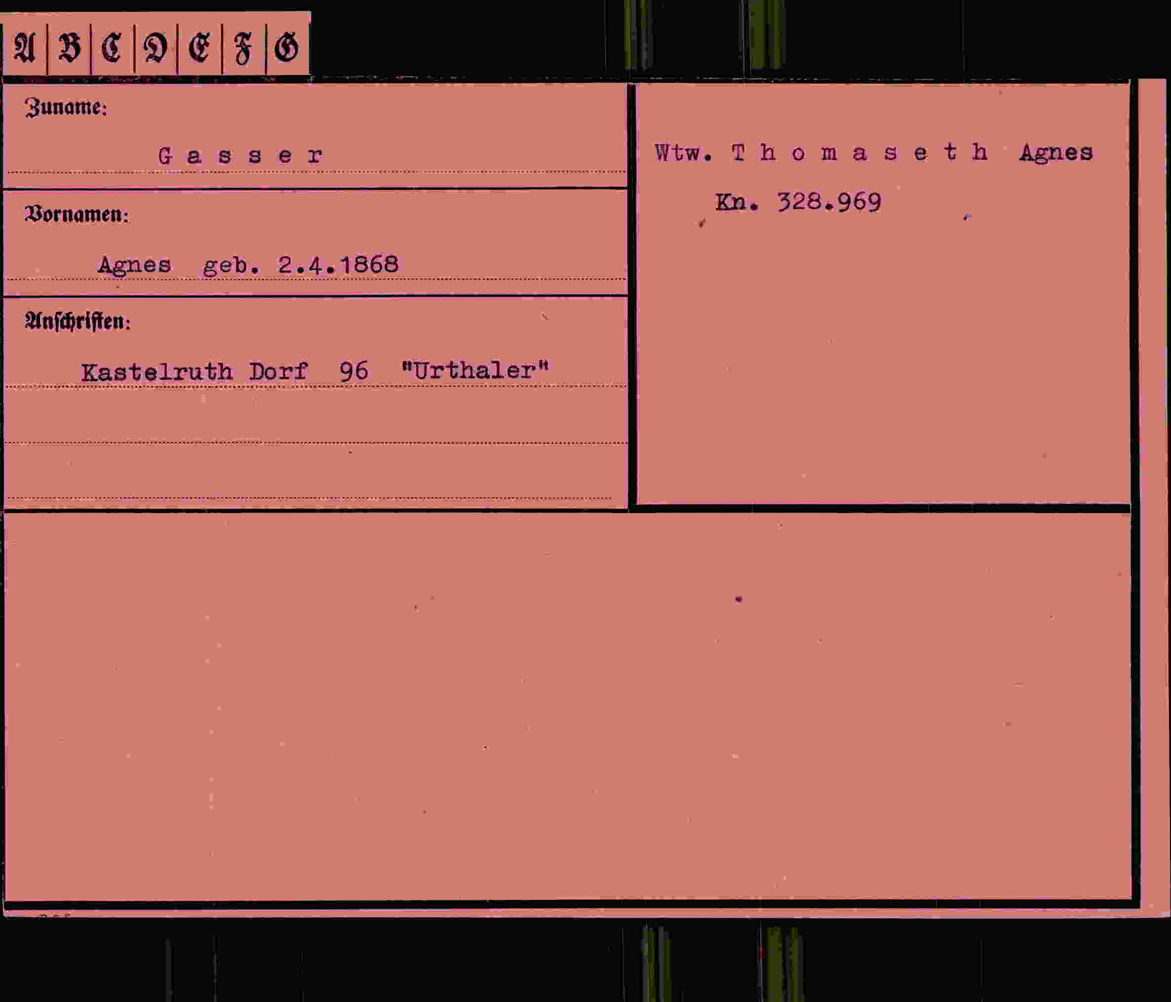 Vorderseite des Dokuments