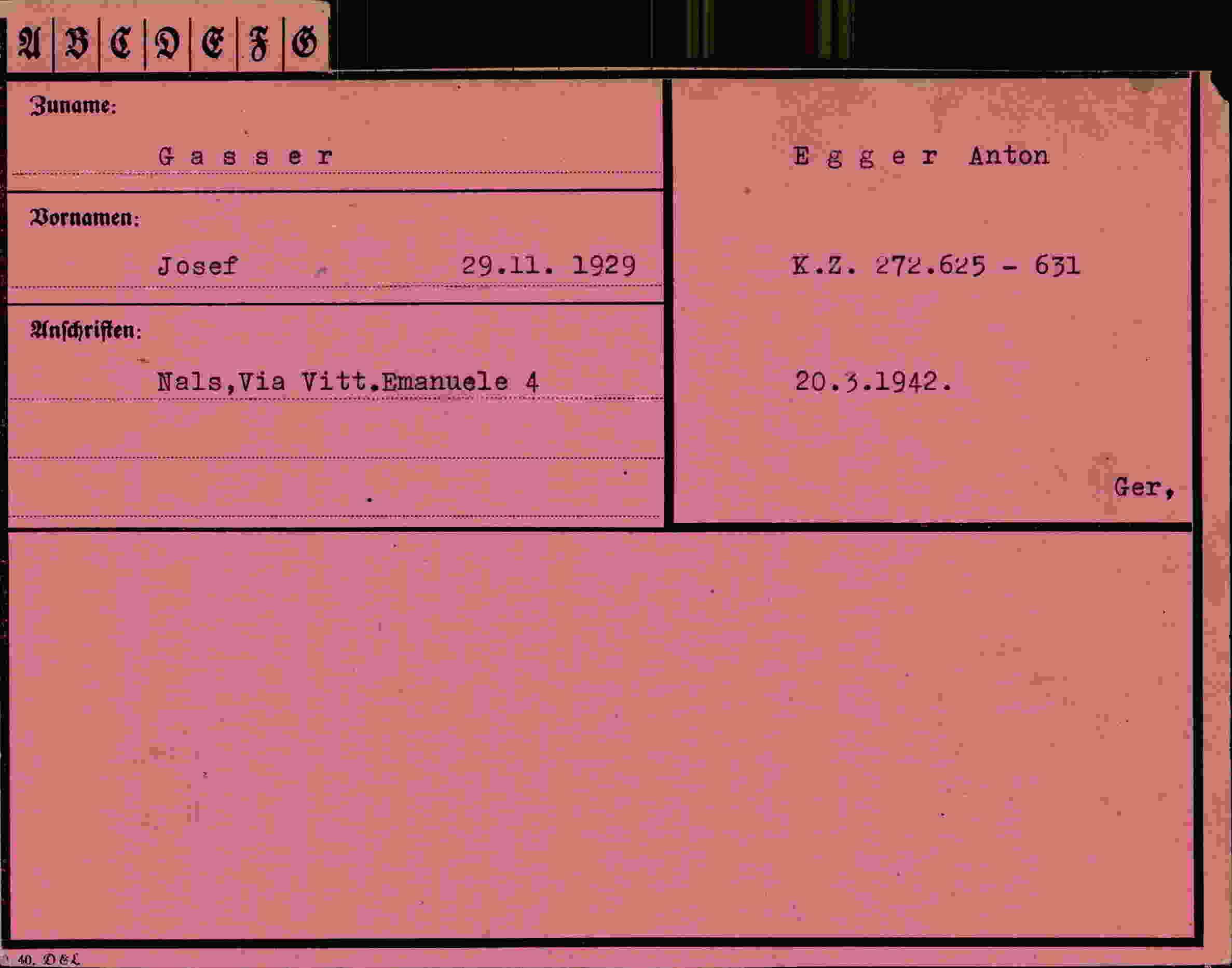 Vorderseite des Dokuments