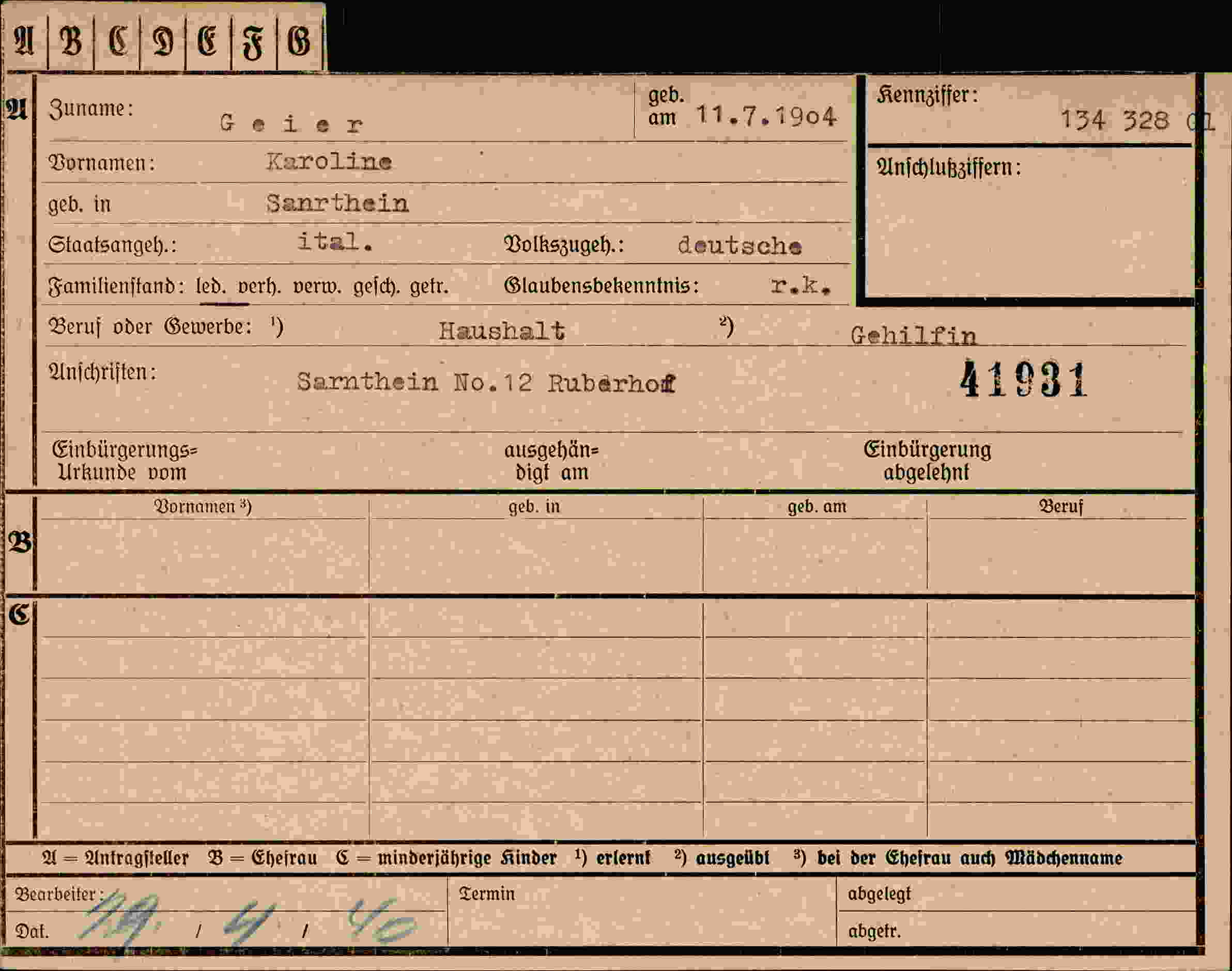 Dokument für Karoline Geier