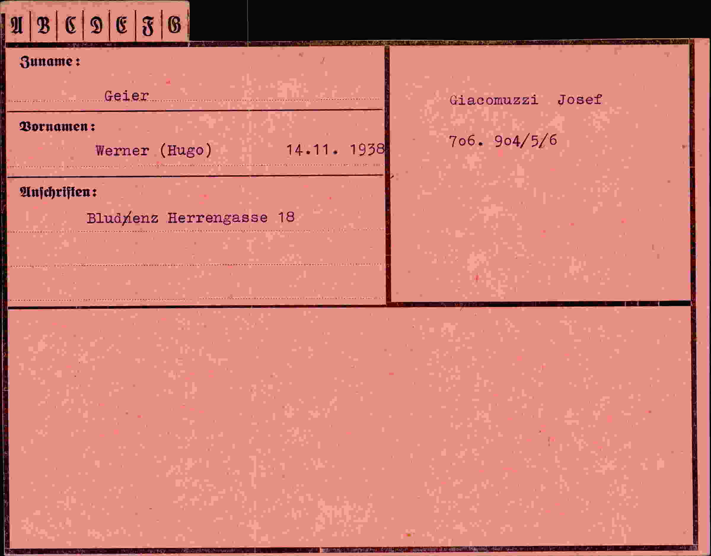 Vorderseite des Dokuments