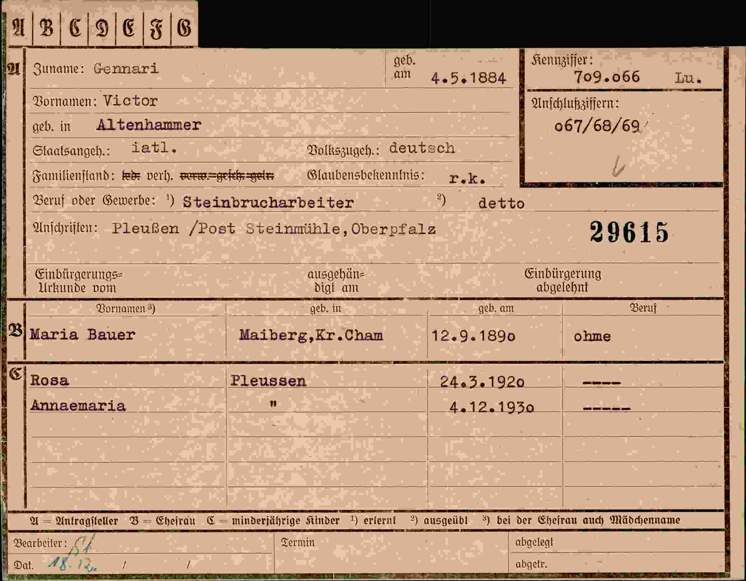 Vorderseite des Dokuments