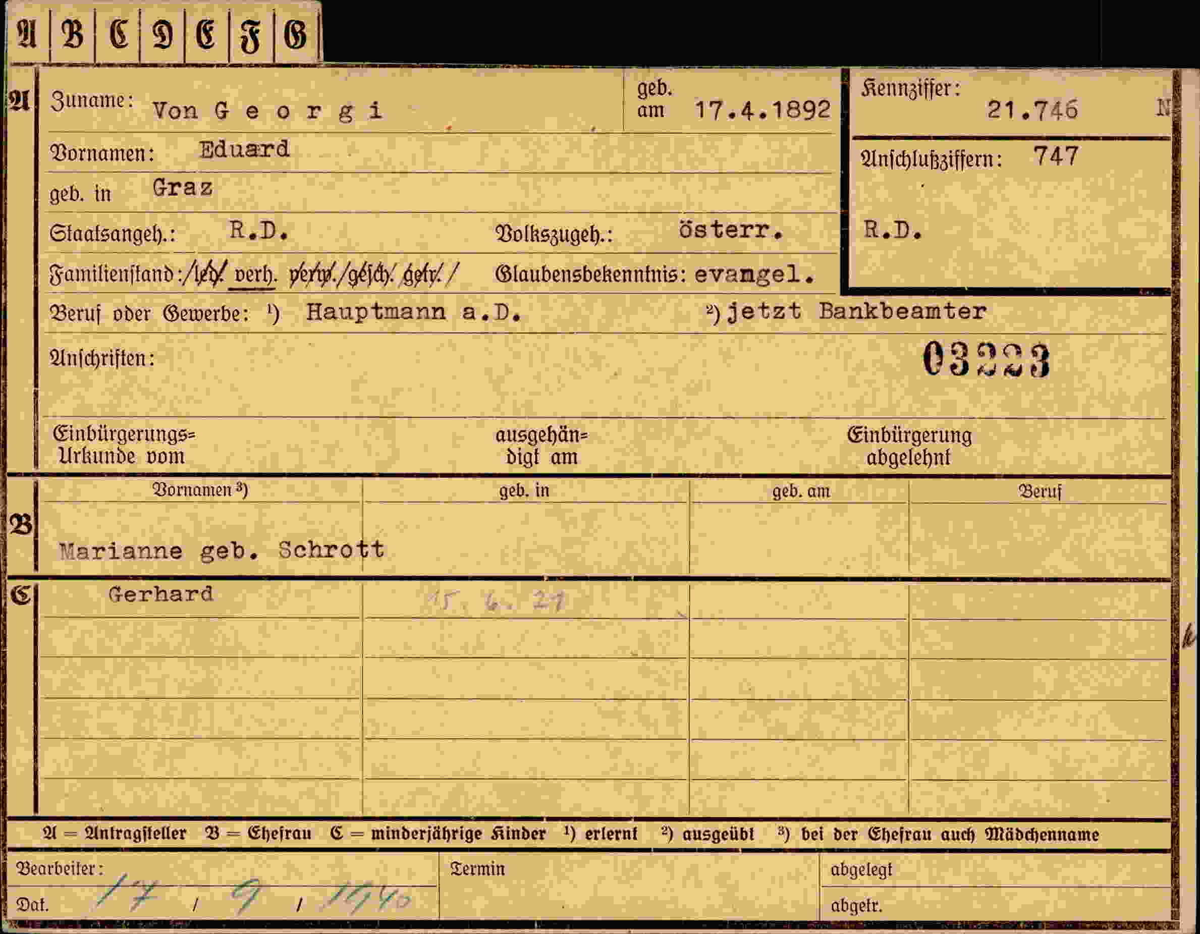 Dokument für Eduard von Georgi
