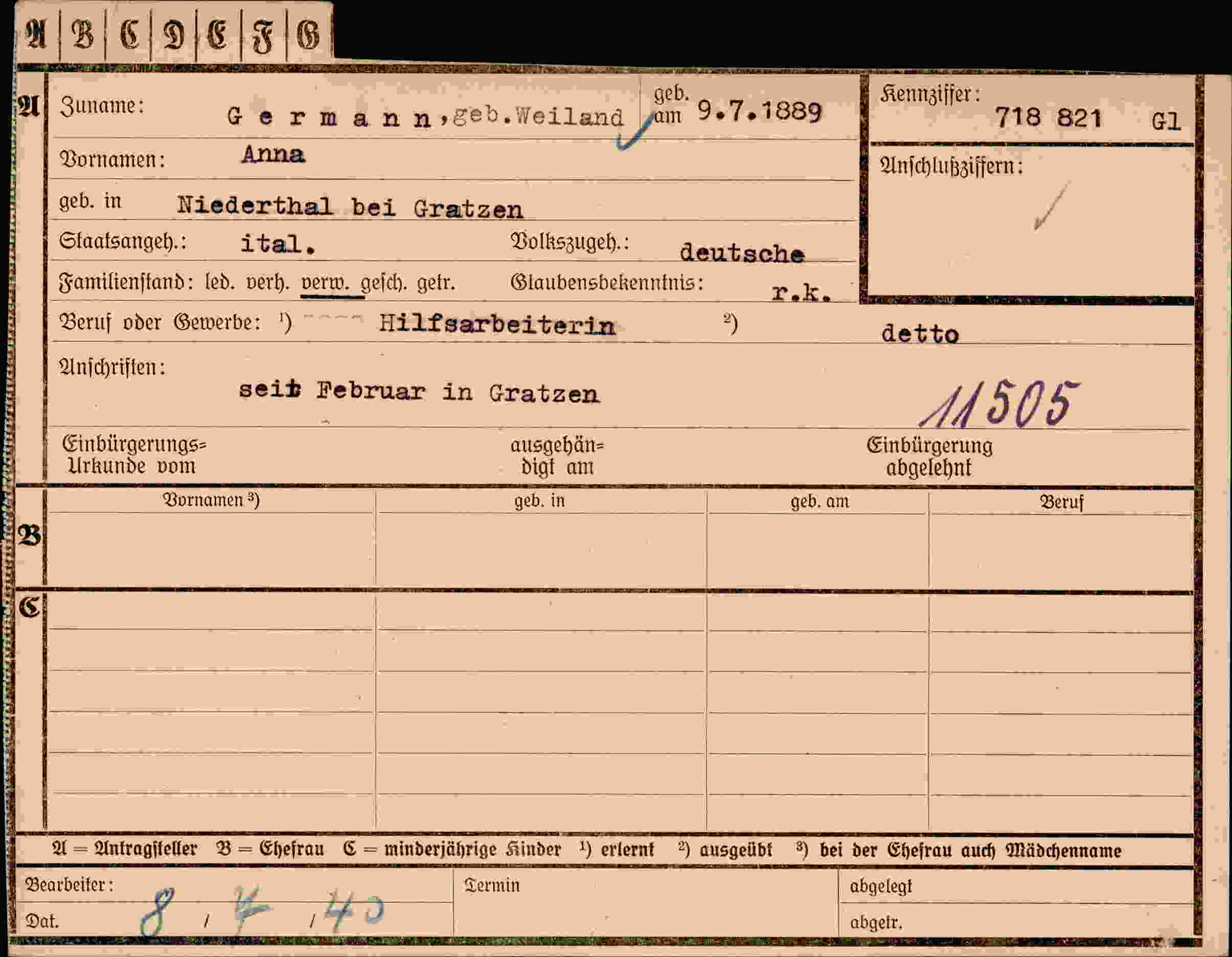 Dokument für Anna Germann