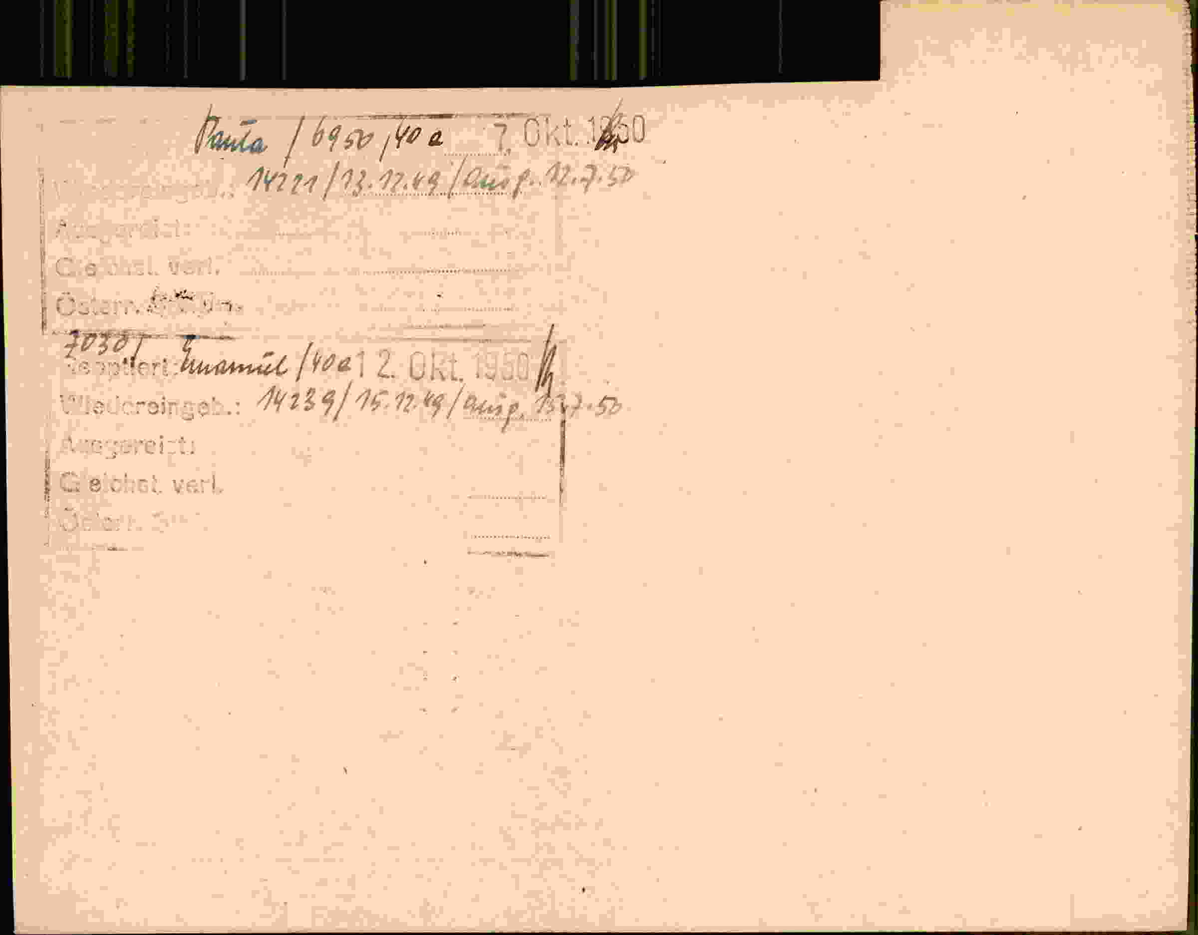 Rückseite des Dokuments