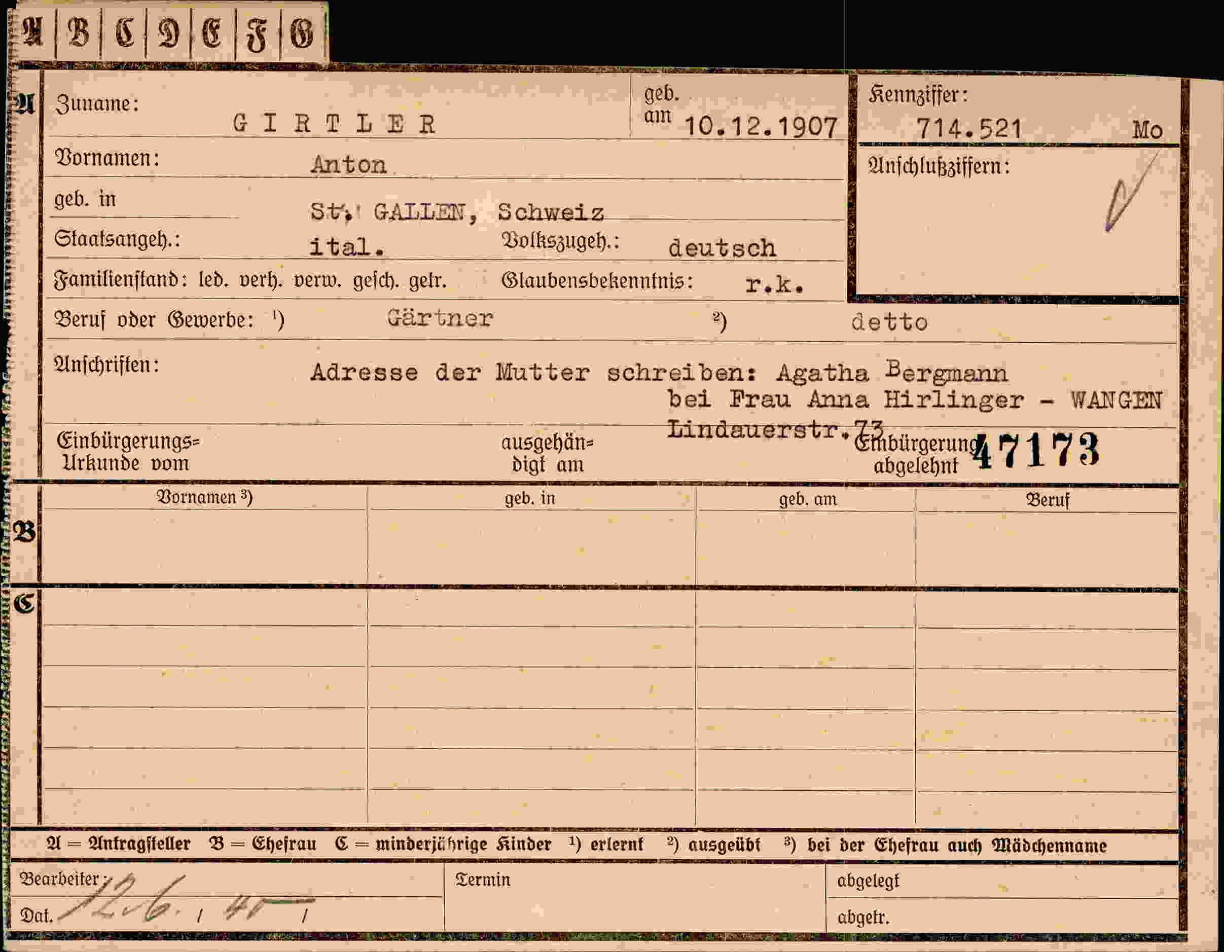 Dokument für Anton Girtler