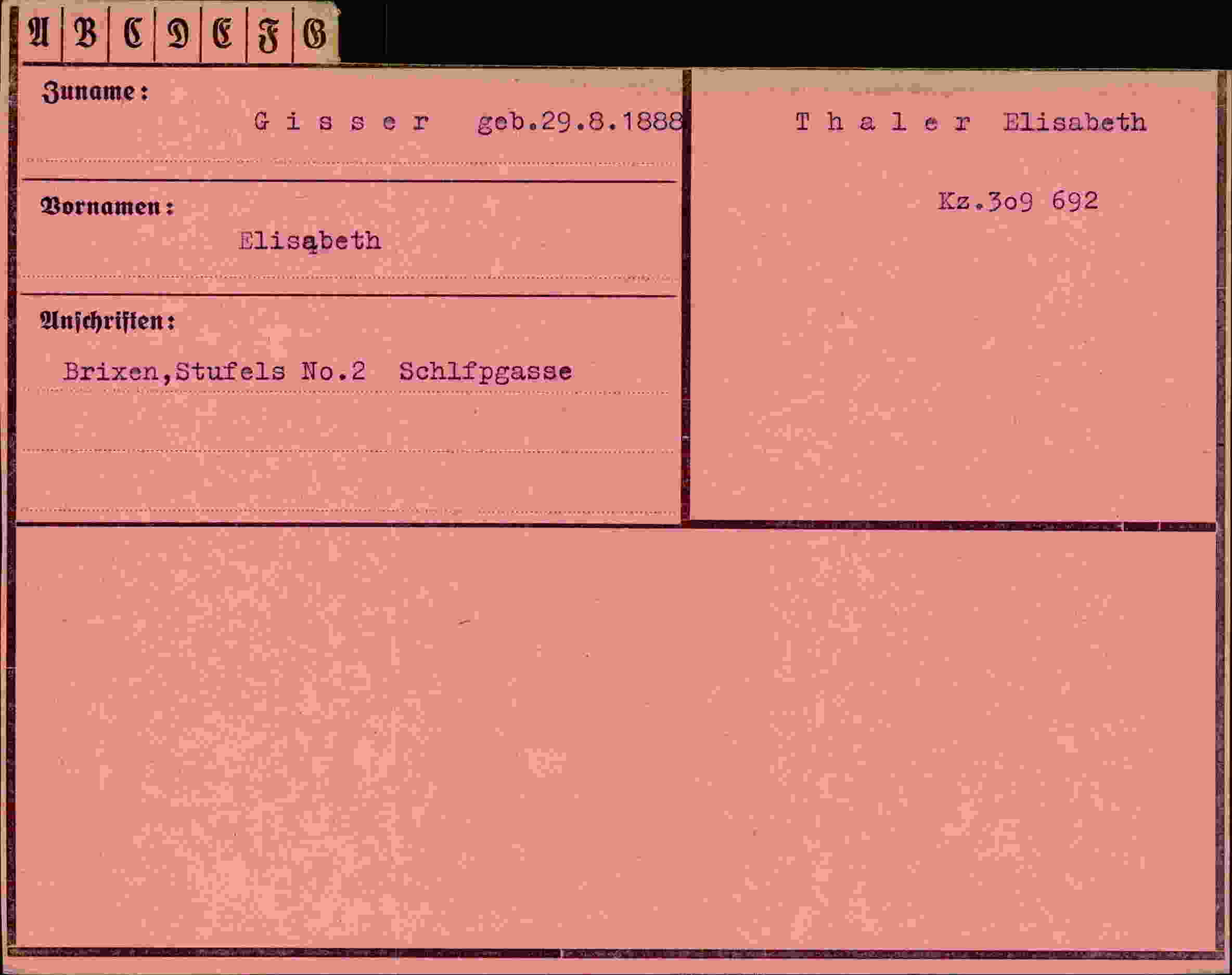 Vorderseite des Dokuments